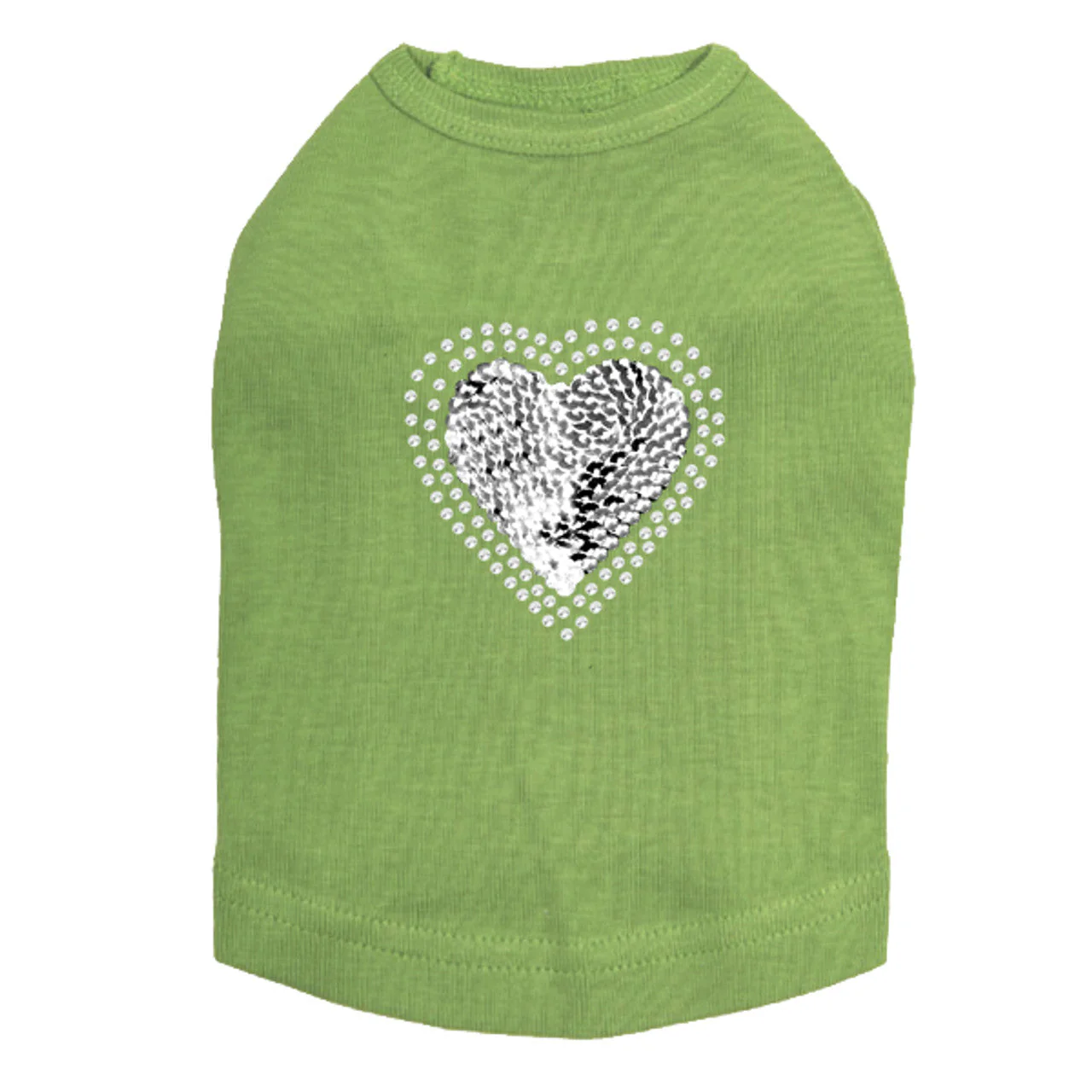 Sequin Silver Heart - Dog Tank - Image 14