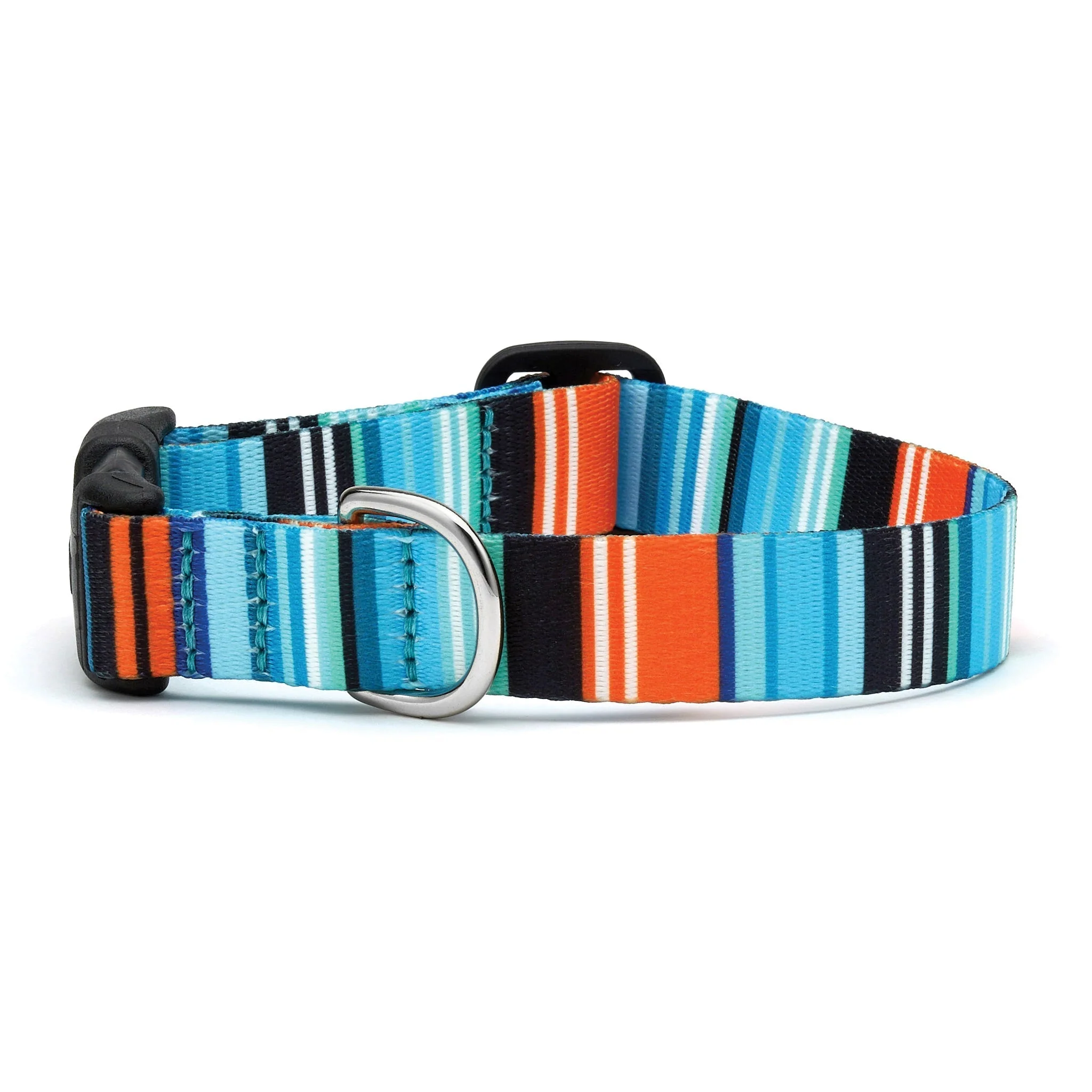 Up Country Serape Stripe Printed Cast Brass Dog Collar