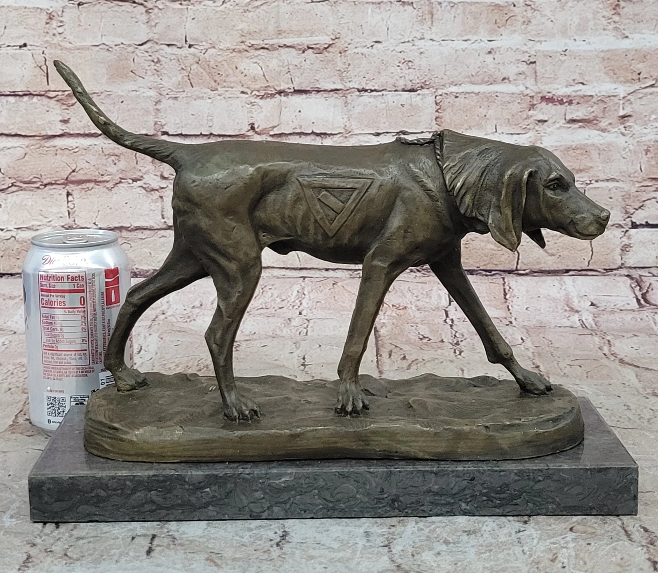 Service Dog Support Animal Bronze Statue Sculpture Figure 9.5" x 12" - Image 2