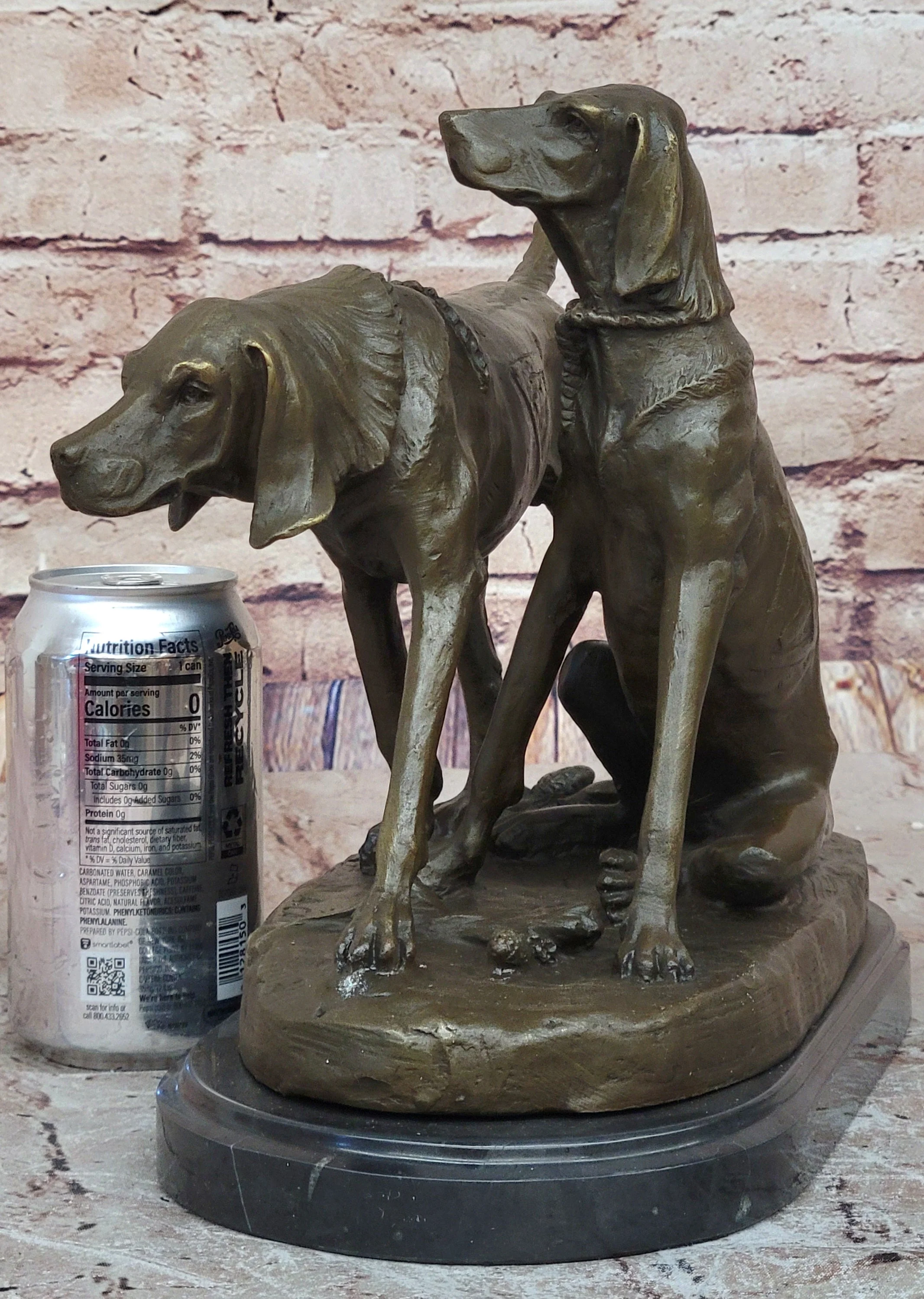 Service Dogs Hunting Hound Retriever Dog Hot Cast Bronze Sculpture Statue Decor - Image 2