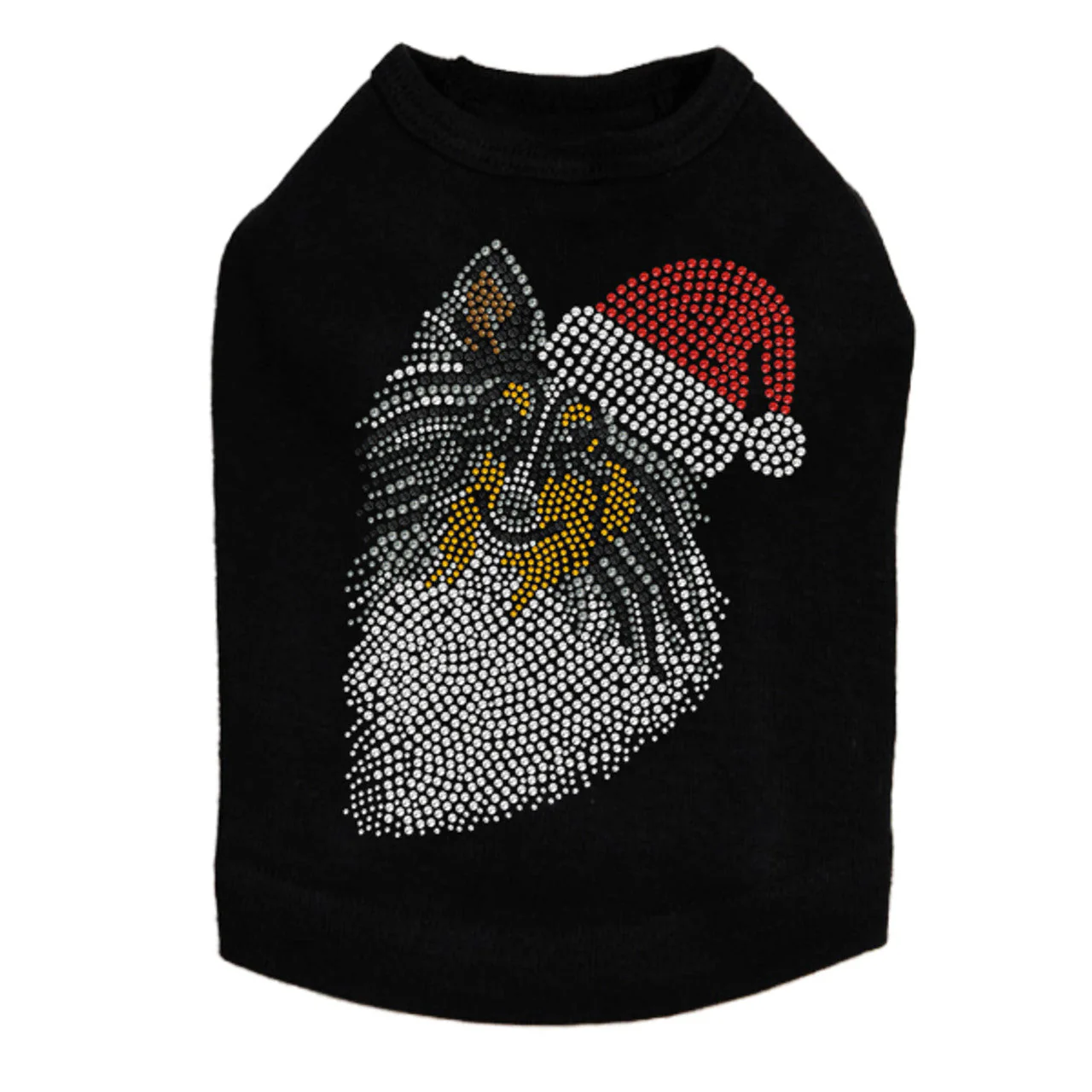 Sheltie Face (Tri Color) with Santa Hat - Dog Tank - Image 10