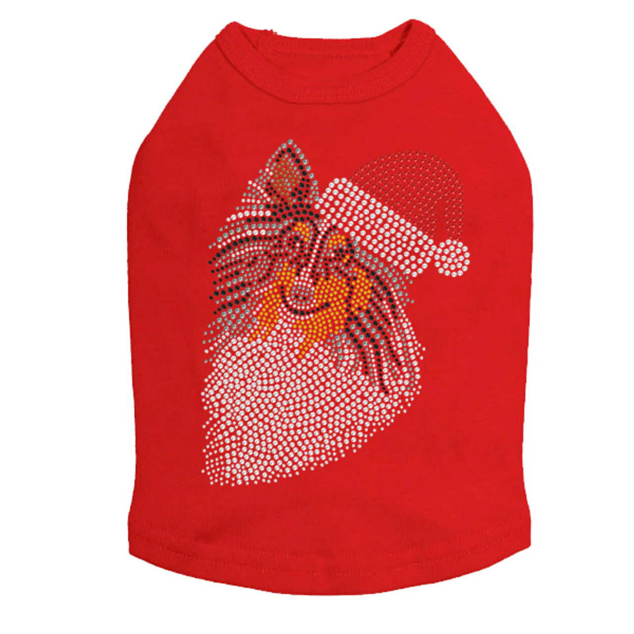 Sheltie Face (Tri Color) with Santa Hat - Dog Tank - Image 6