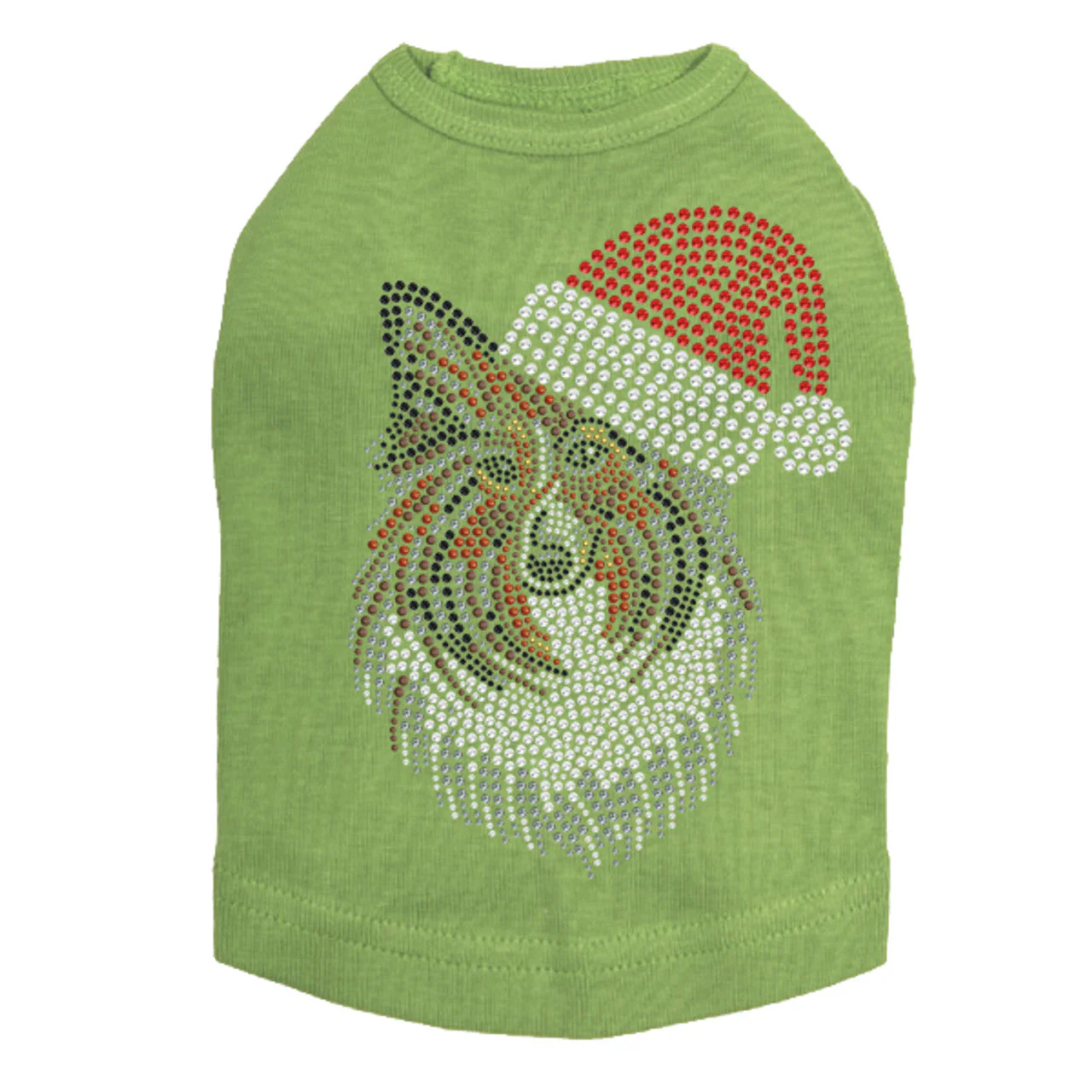 Sheltie Face with Santa Hat - Dog Tank - Image 15