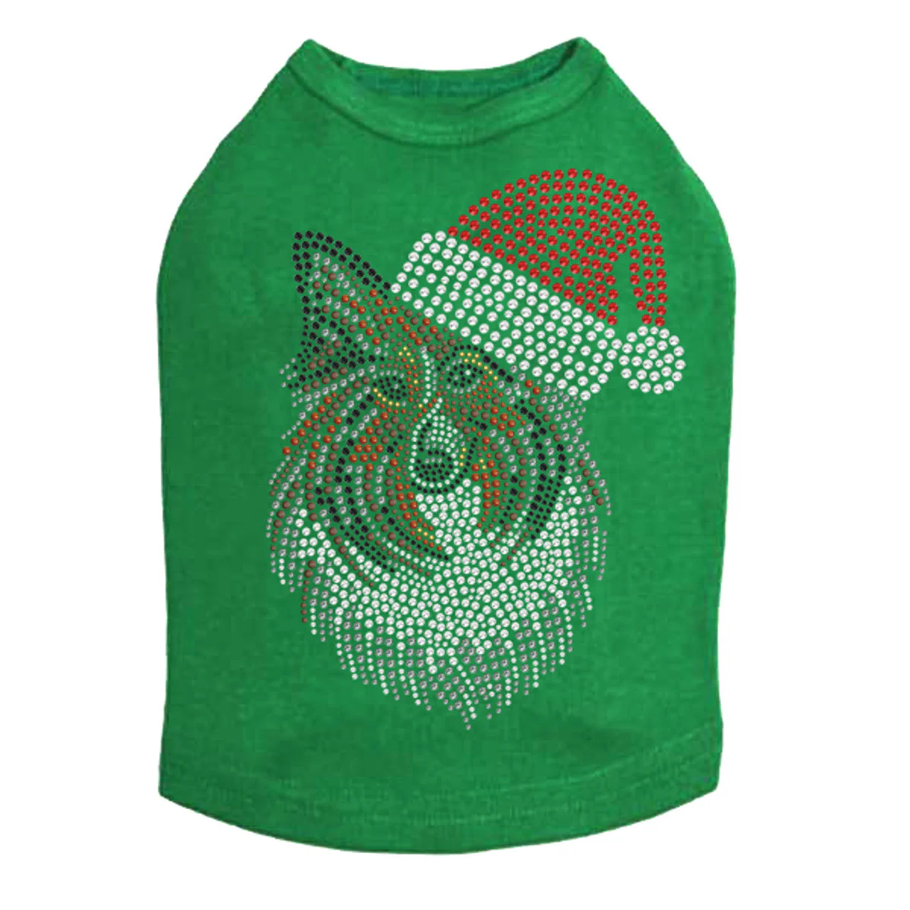Sheltie Face with Santa Hat - Dog Tank - Image 2