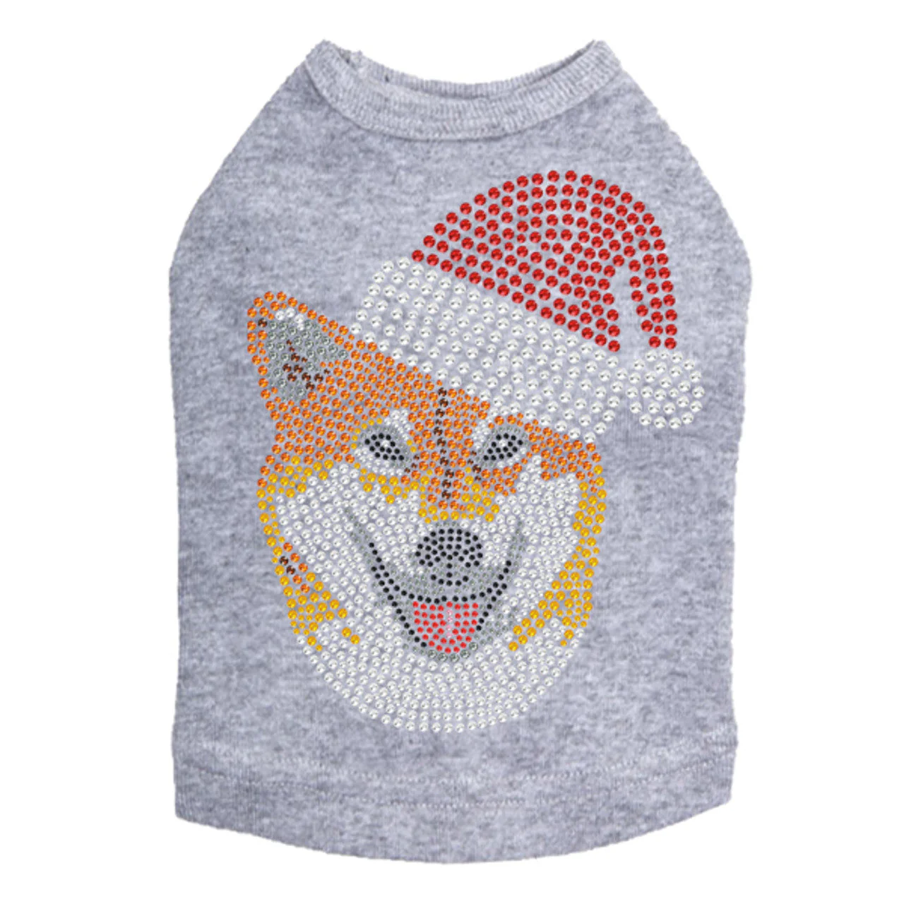 Shiba Inu with Santa Hat - Dog Tank - Image 13