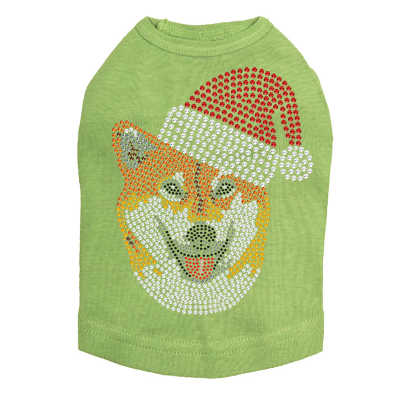 Shiba Inu with Santa Hat - Dog Tank - Image 15