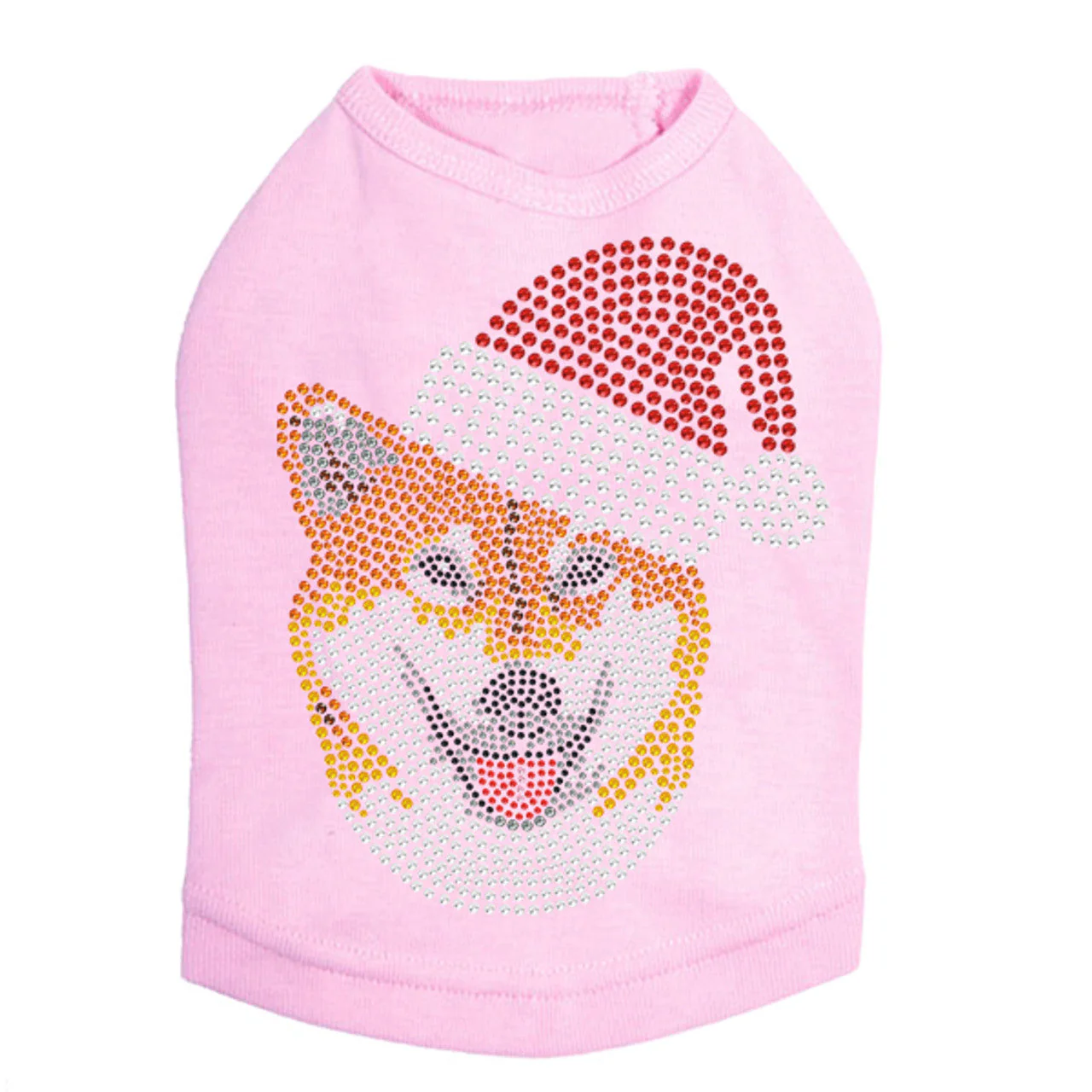 Shiba Inu with Santa Hat - Dog Tank - Image 7