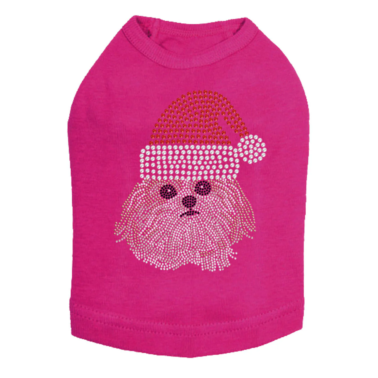 Shih Tzu with Santa Hat - Dog Tank - Image 3