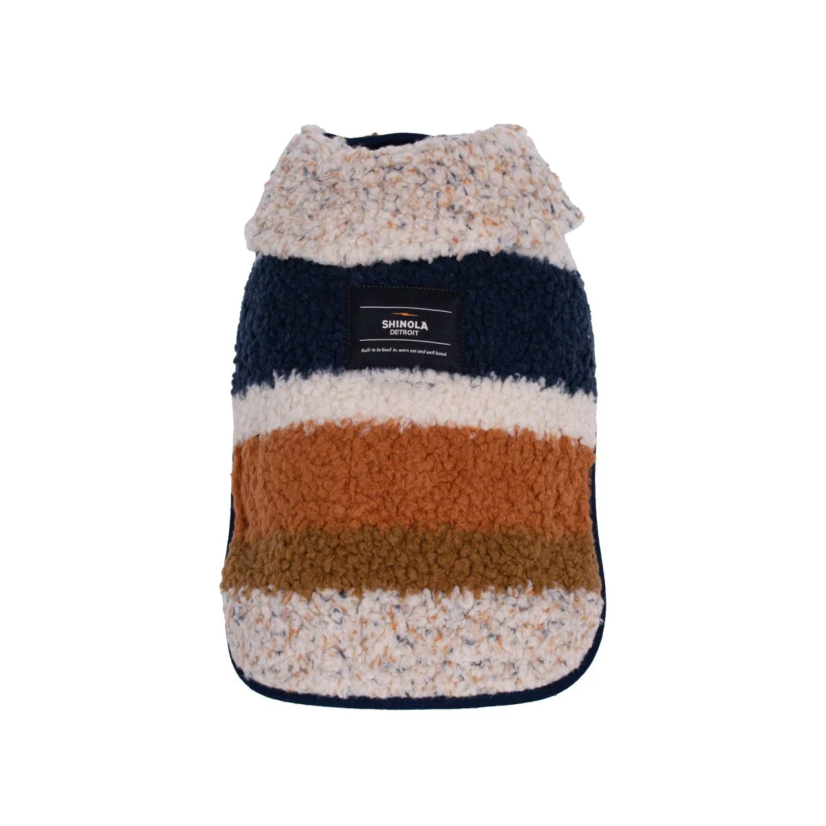 Shinola Brand Stripe Berber Dog Coat Oatmeal - Image 15