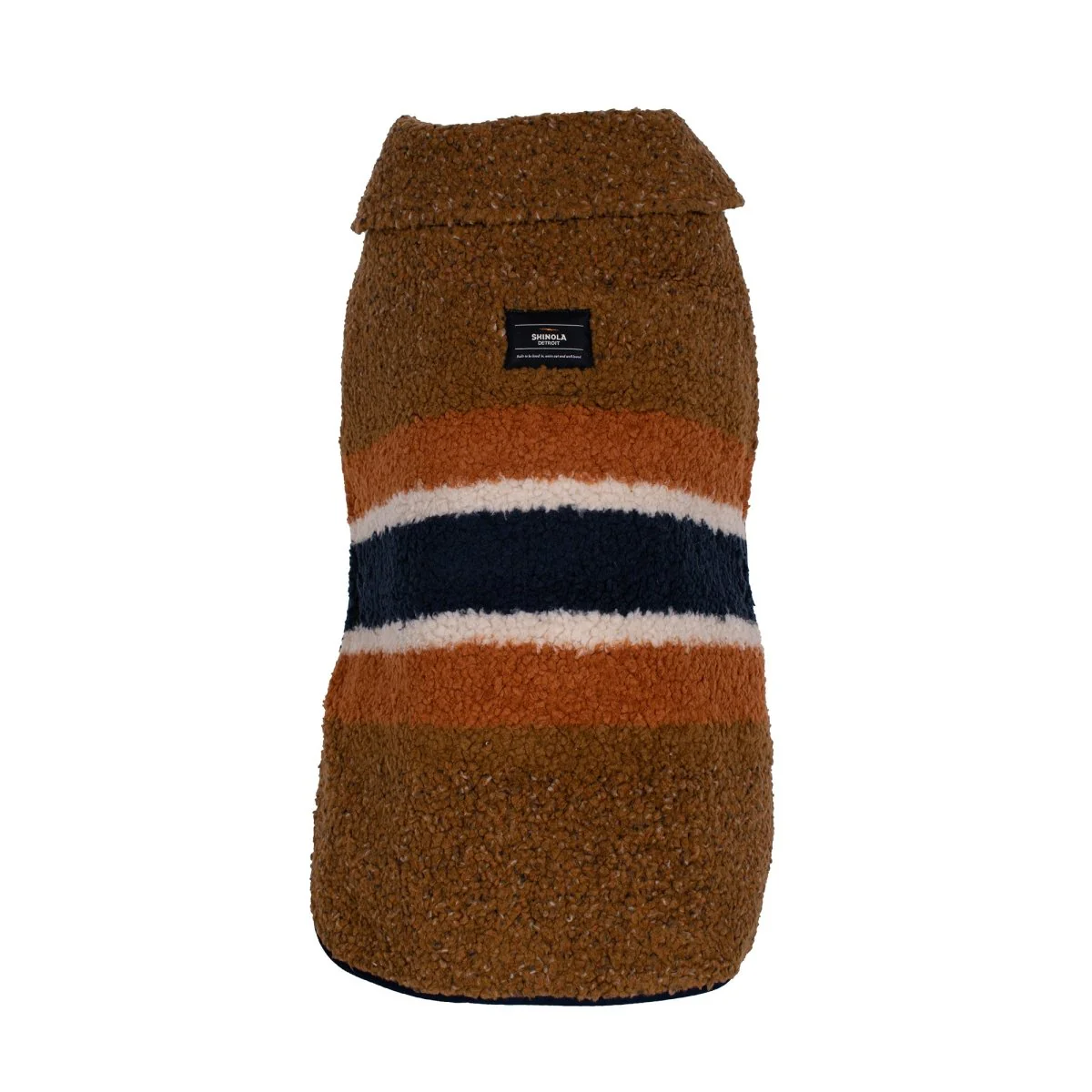 Shinola Brand Stripe Berber Dog Coat Rust - Image 13