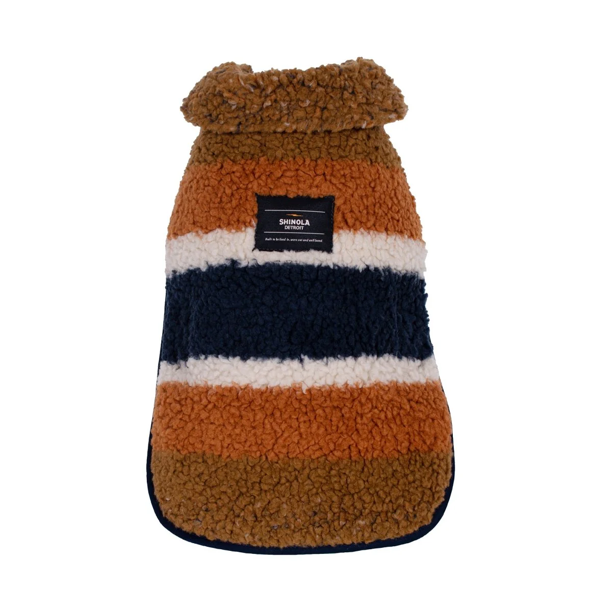 Shinola Brand Stripe Berber Dog Coat Rust - Image 15