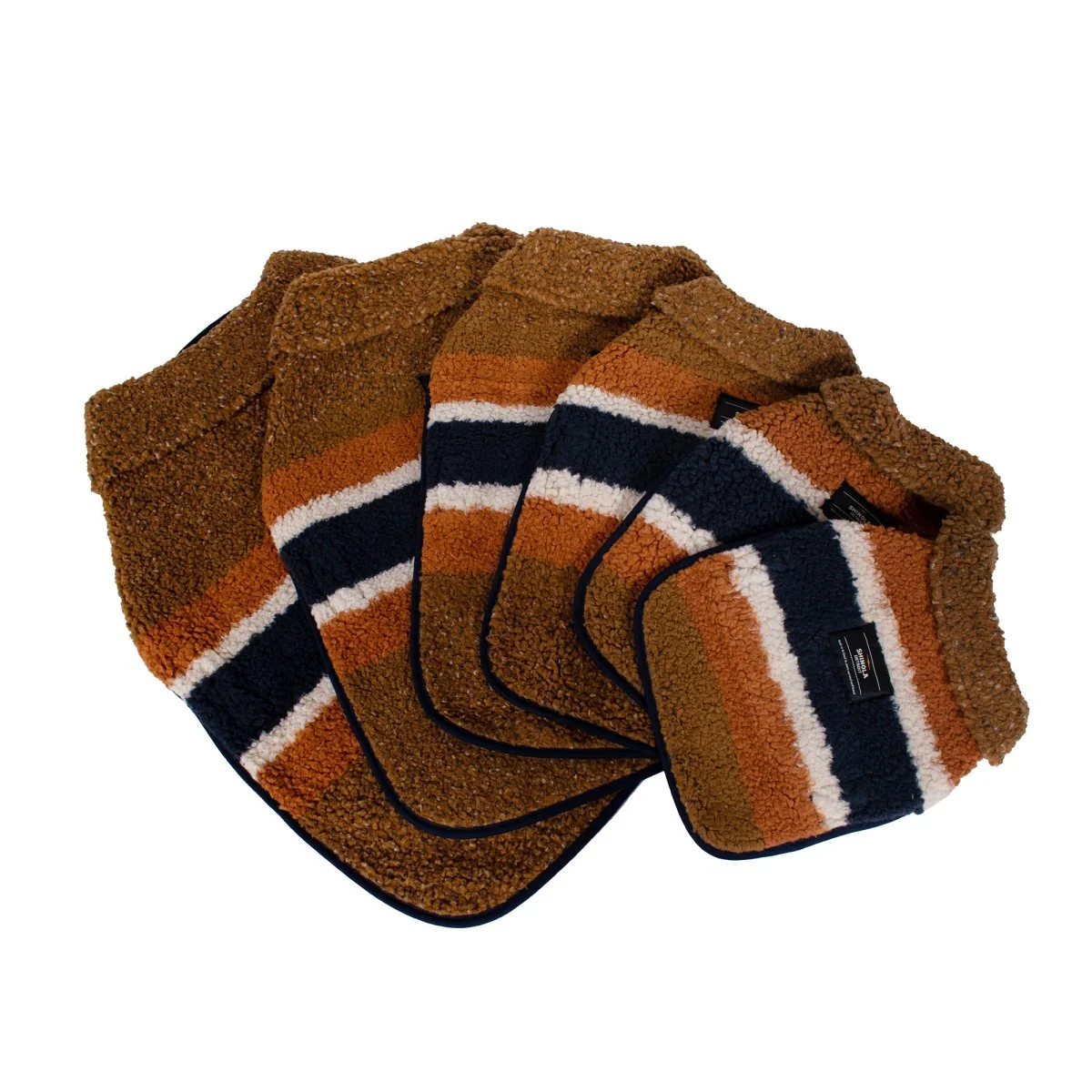 Shinola Brand Stripe Berber Dog Coat Rust - Image 5