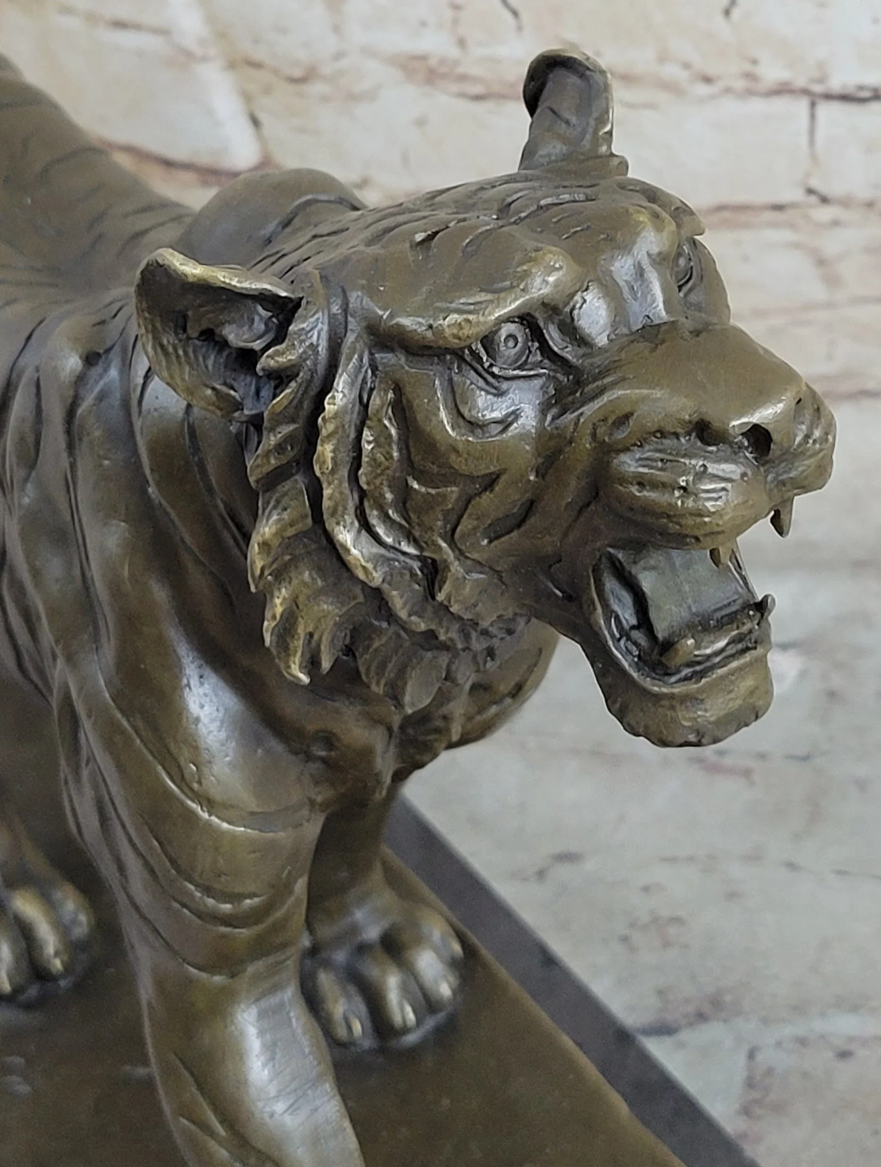 Signed Barye Cougar Lion Tiger Wild Animal Circus Cage Bronze Sculpture Statue - Image 8