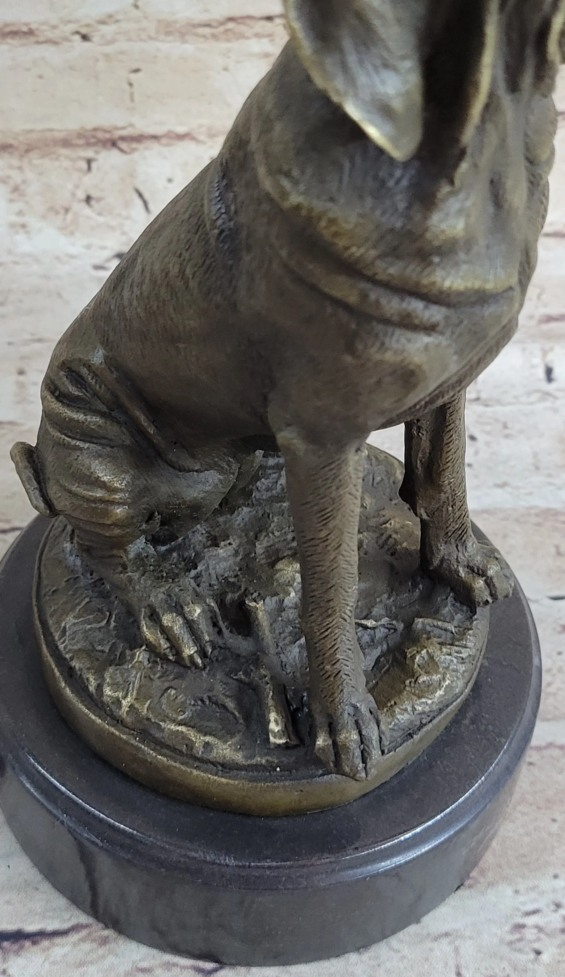 Signed Cain Bloodhound Bronze Marble Sculpture Pet Dog Figure Man`s Best Friend - Image 9