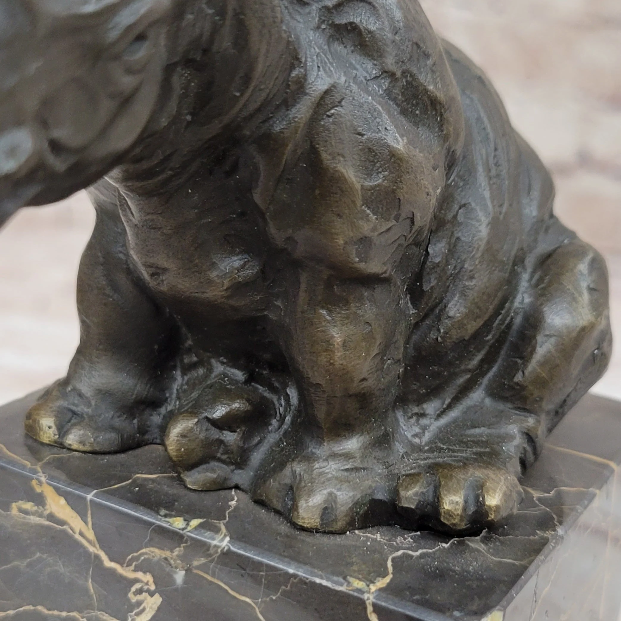 Signed Milo African Rhinoceros Rhino Bronze Figurine Sculpture Statue on Marble Base - Image 9