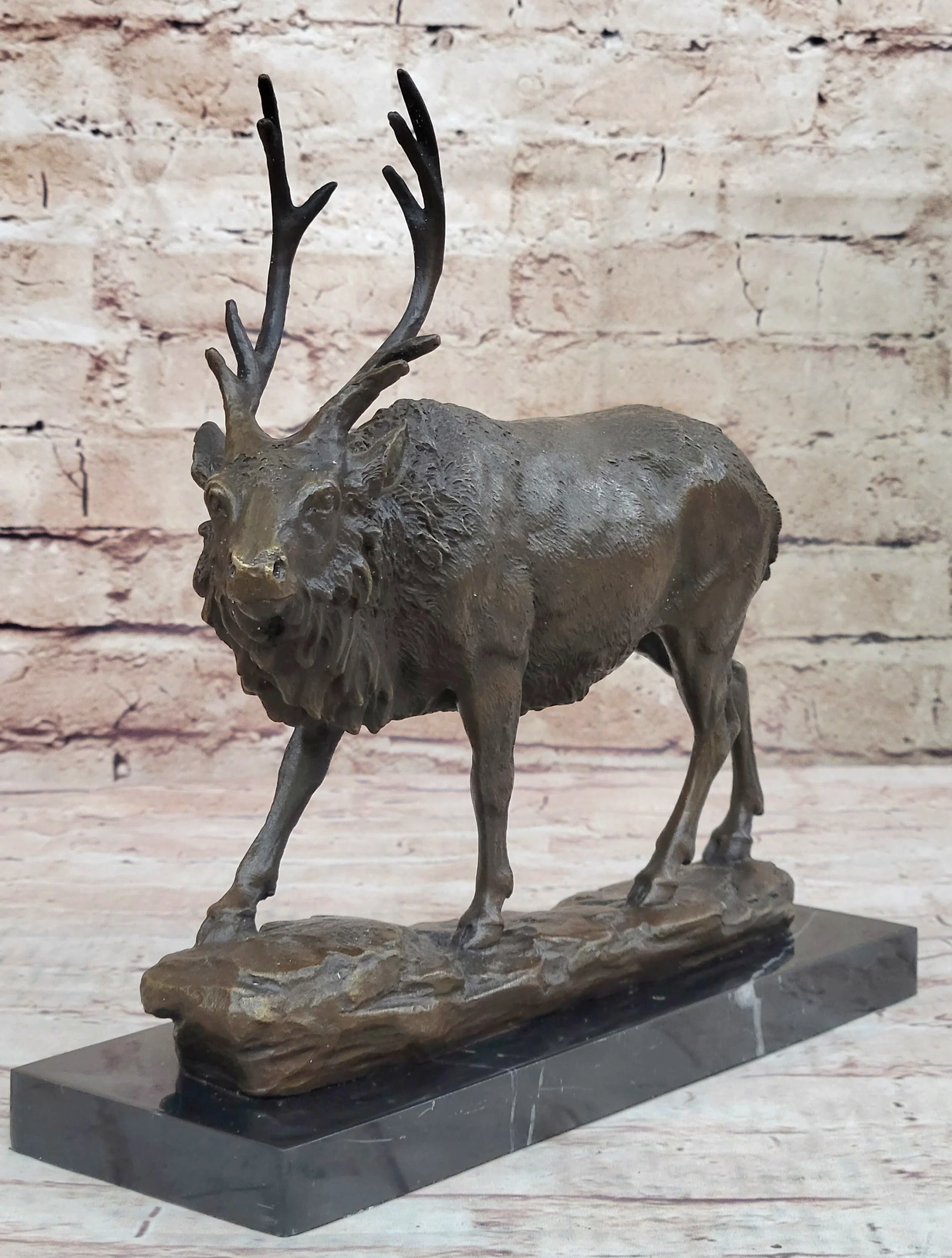 Signed Milo Male Deer Stag Buck Wildlife Bronze Sculpture Statue Figurine Art - Image 3