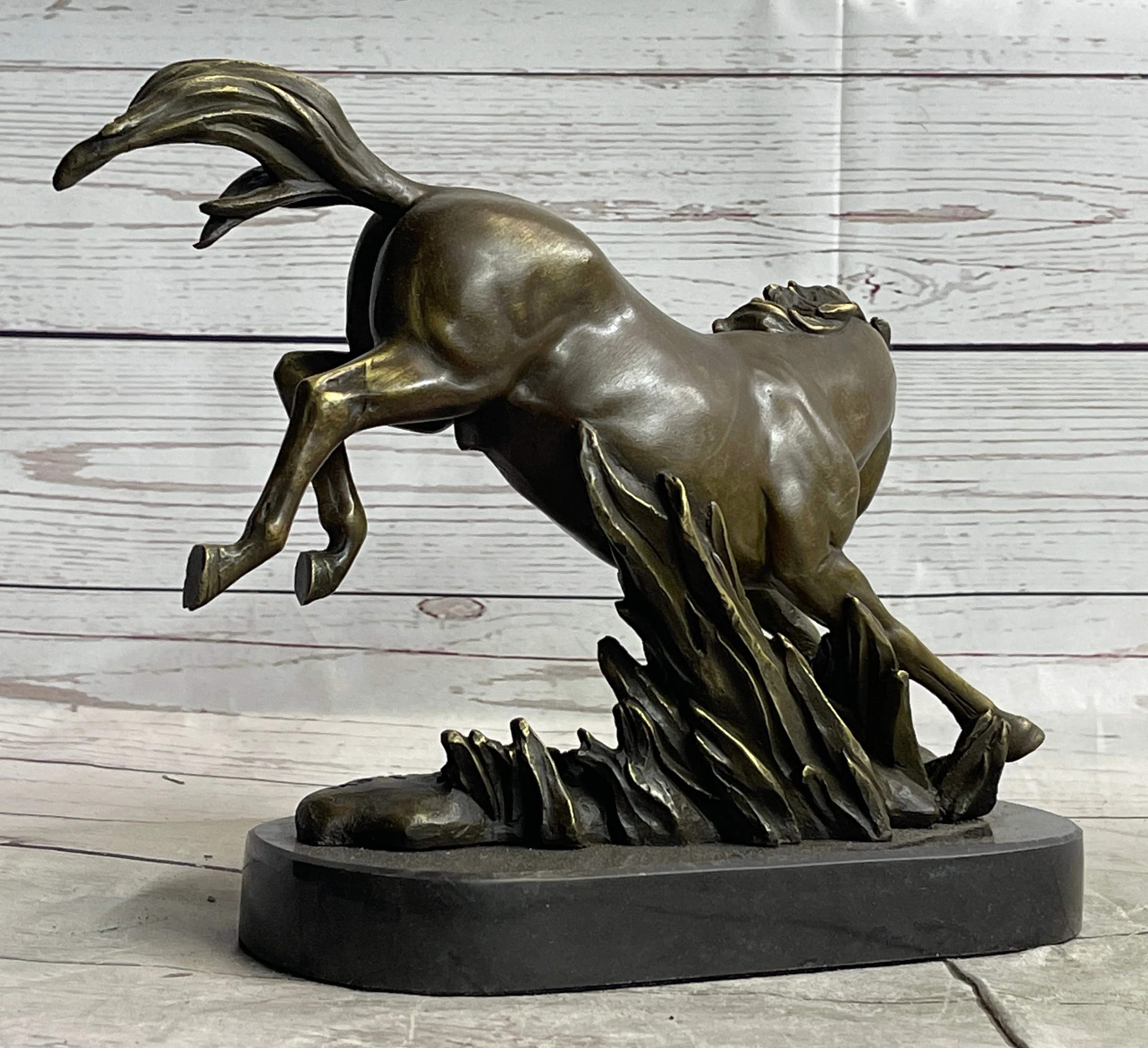 Signed Original Artwork by Fisher Wild Horse Bronze Sculpture Figurine Statue Decor - Image 5