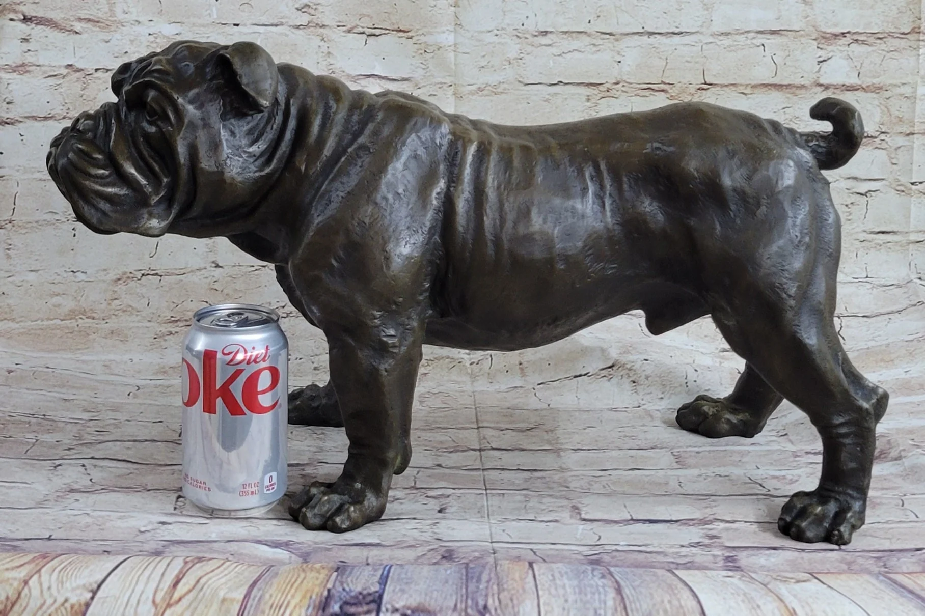 Signed Original Extra Large English Bulldog Dog Animal Bronze Sculpture Statue - Image 2