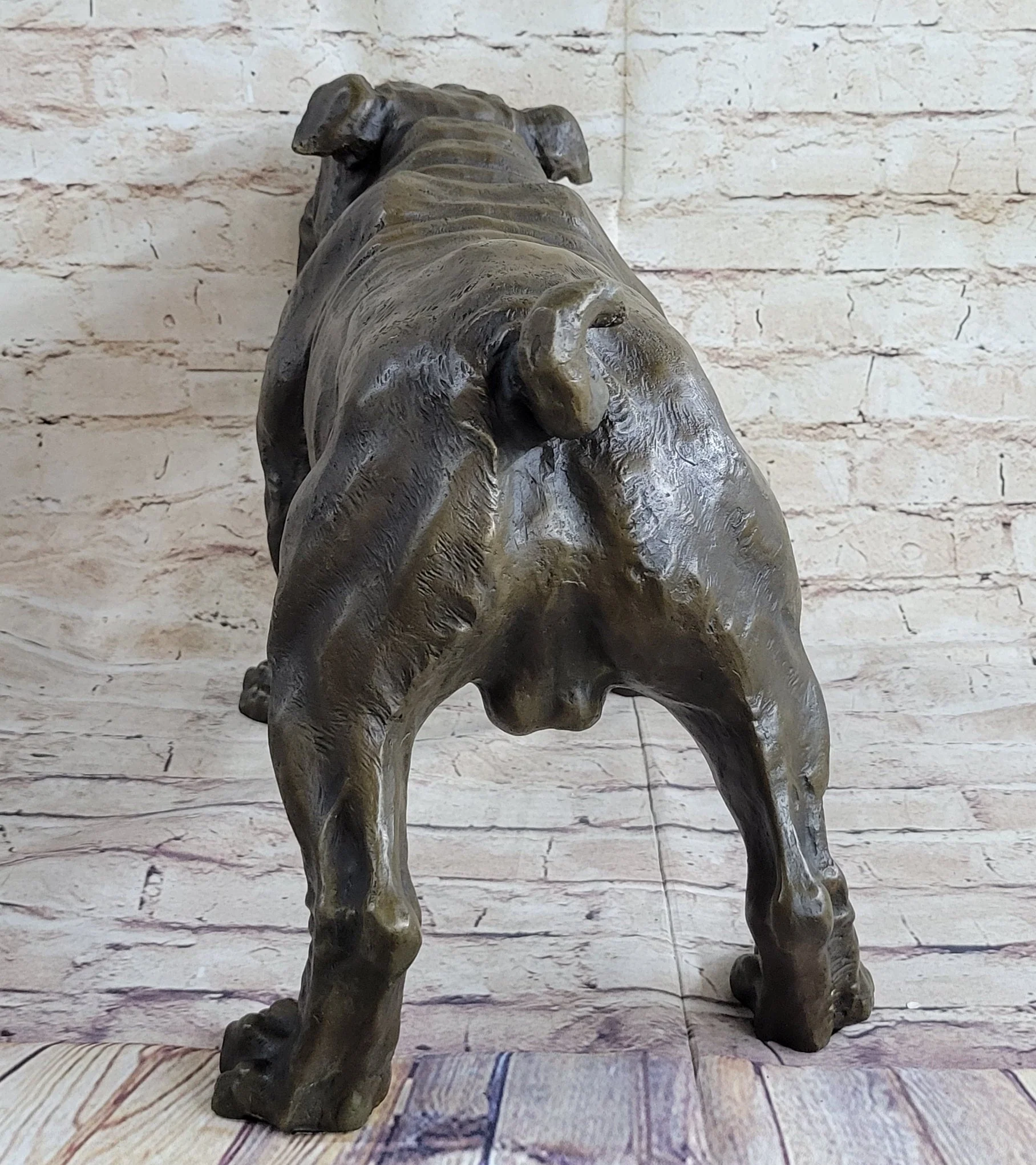 Signed Original Extra Large English Bulldog Dog Animal Bronze Sculpture Statue - Image 4