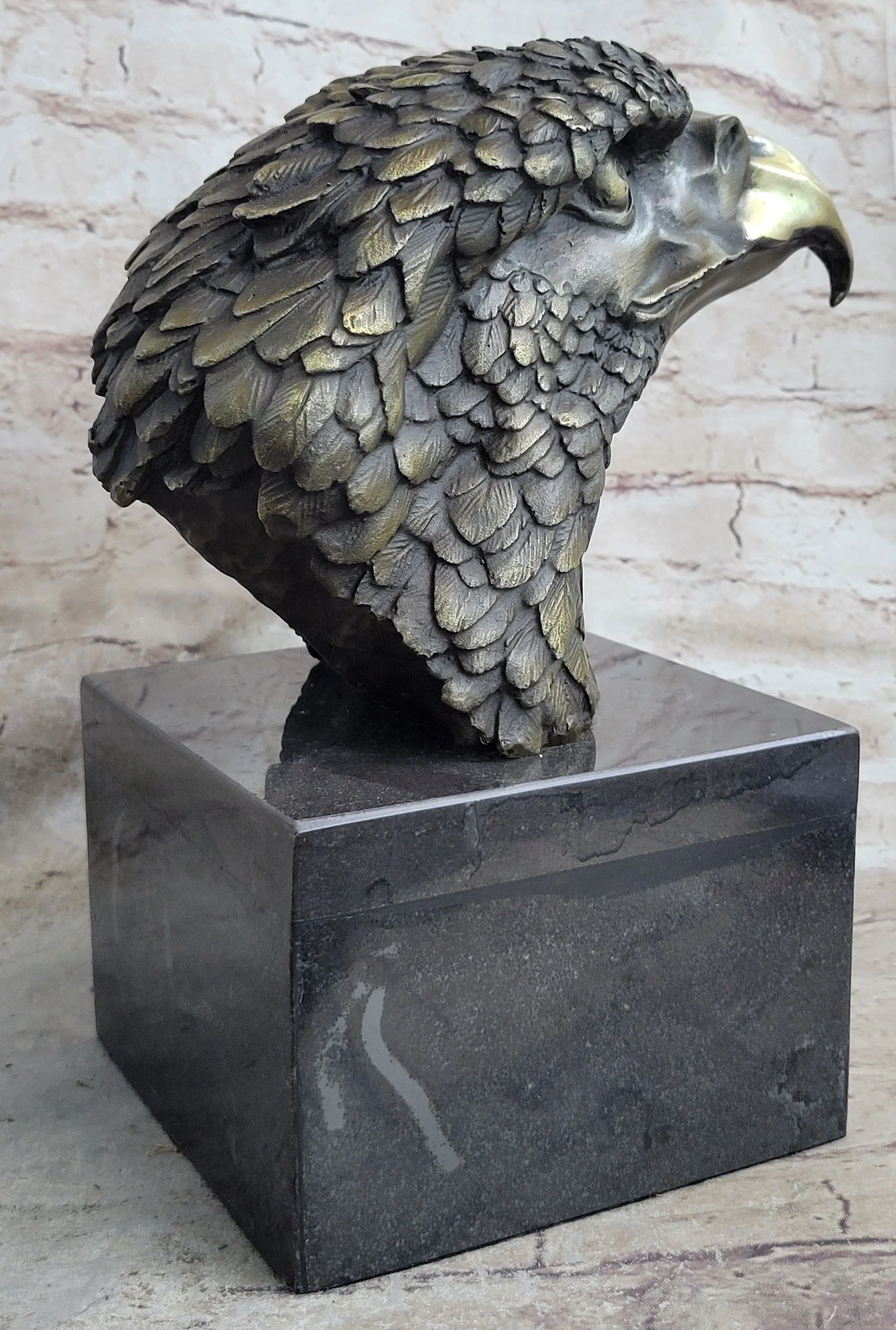Signed Original Impressive Large Eagle Bird Wild Life Marble Base Figurine Decor - Image 4