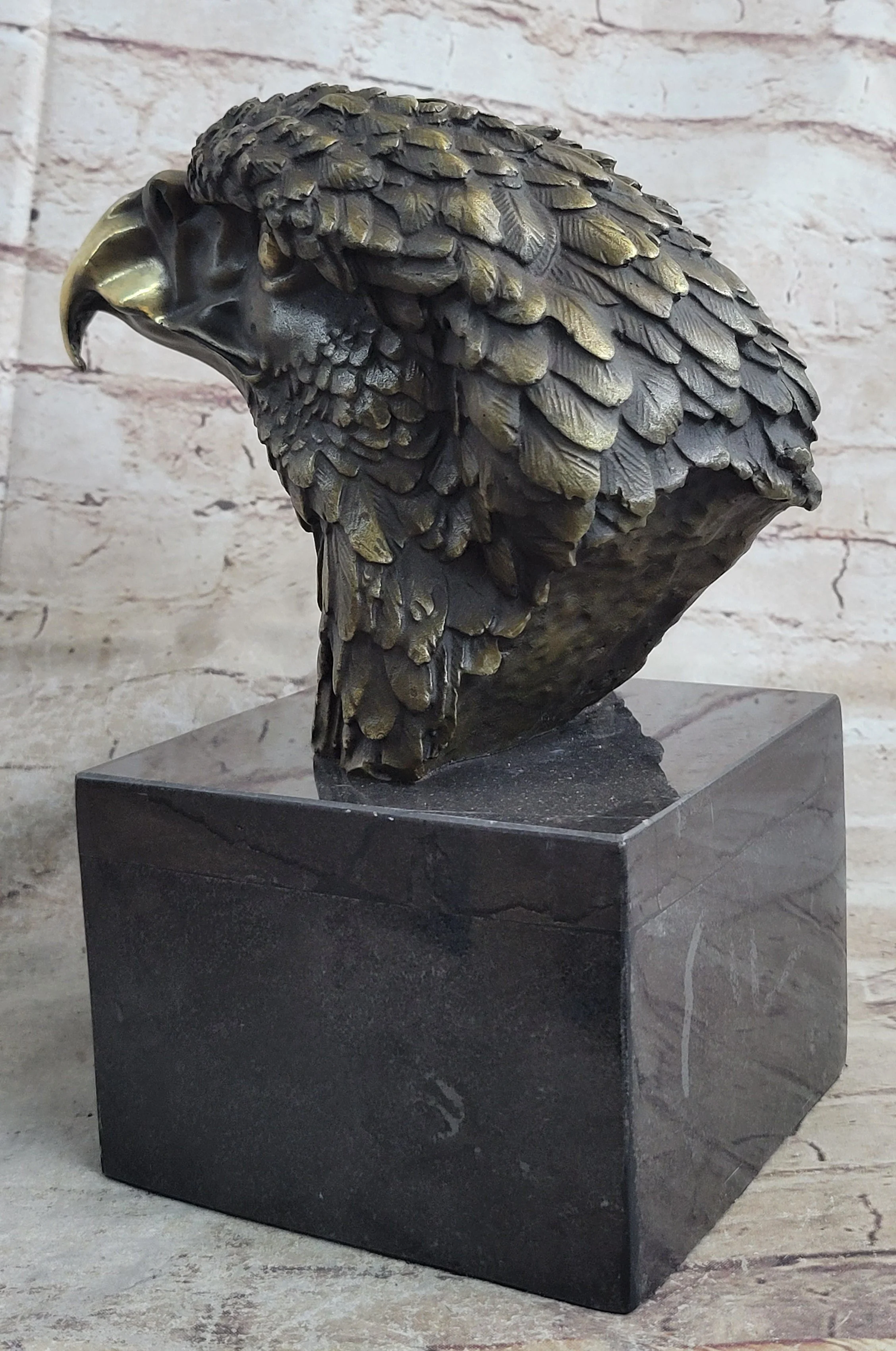 Signed Original Impressive Large Eagle Bird Wild Life Marble Base Figurine Decor - Image 5