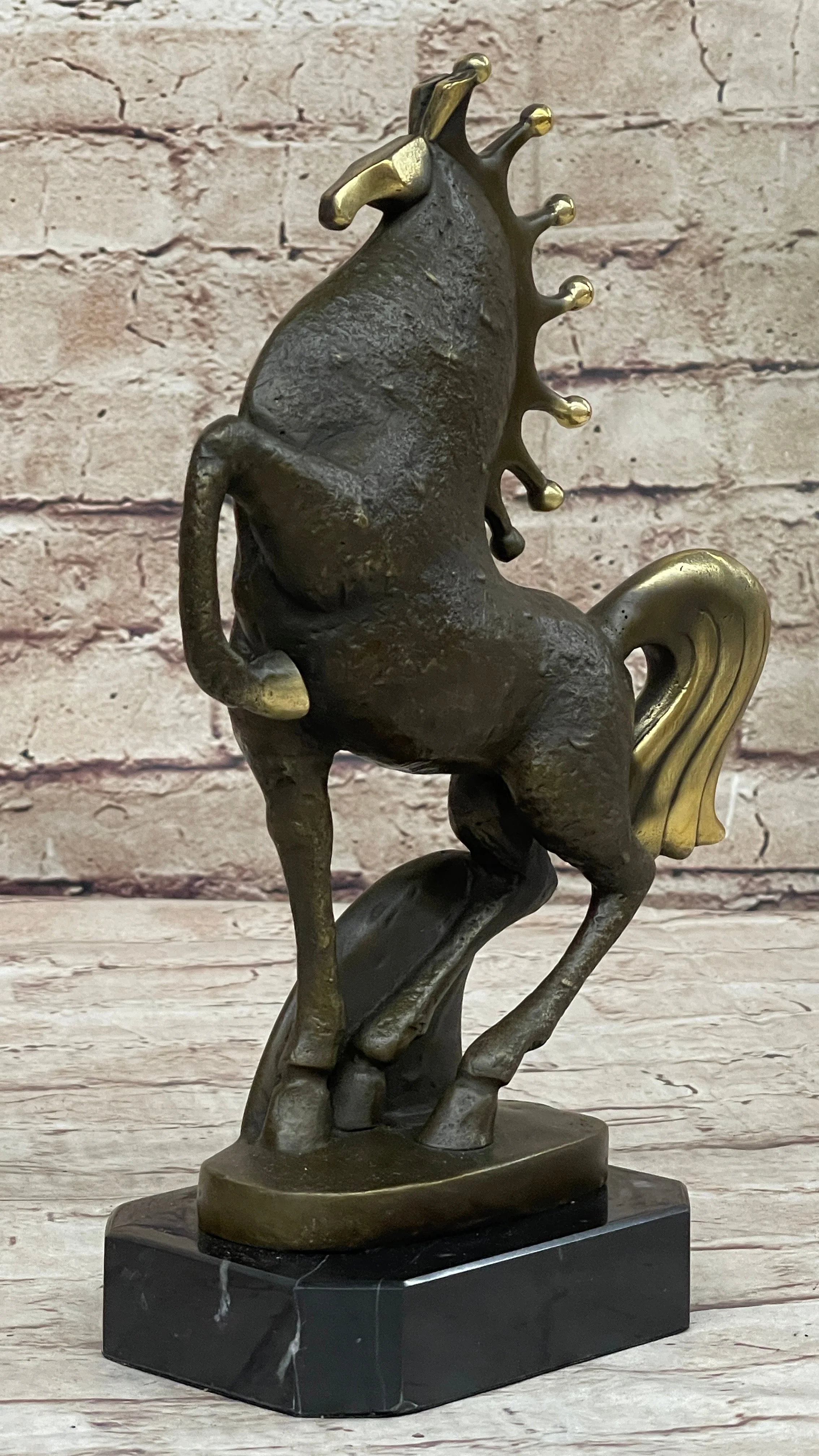 Signed Original Miguel Lopez Tang Horse Abstract Modern Bronze Sculpture Statue - Image 3