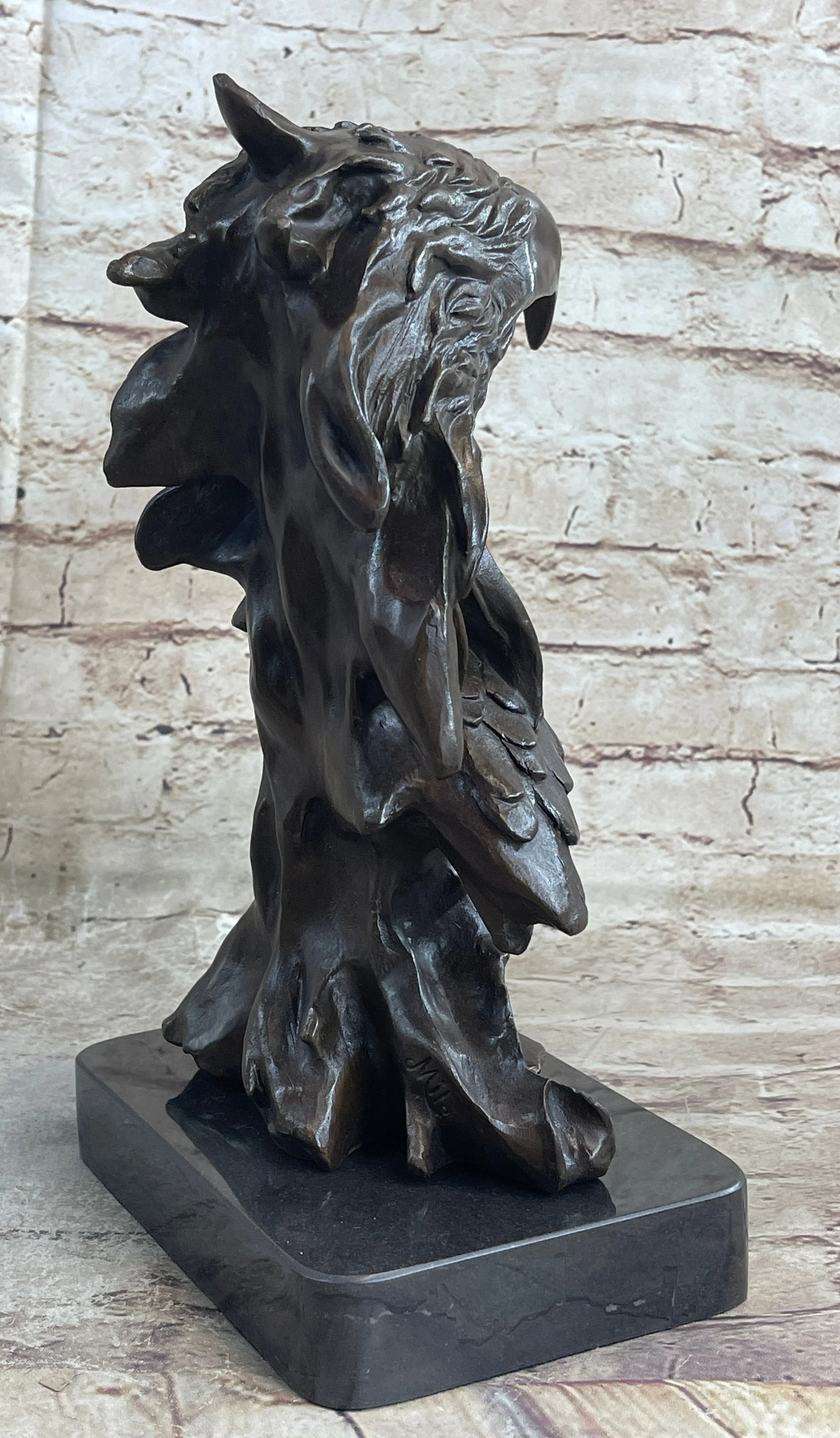 Signed Original Milo American Eagle On A Tree Branch Marble Bronze Sculpture Art - Image 6