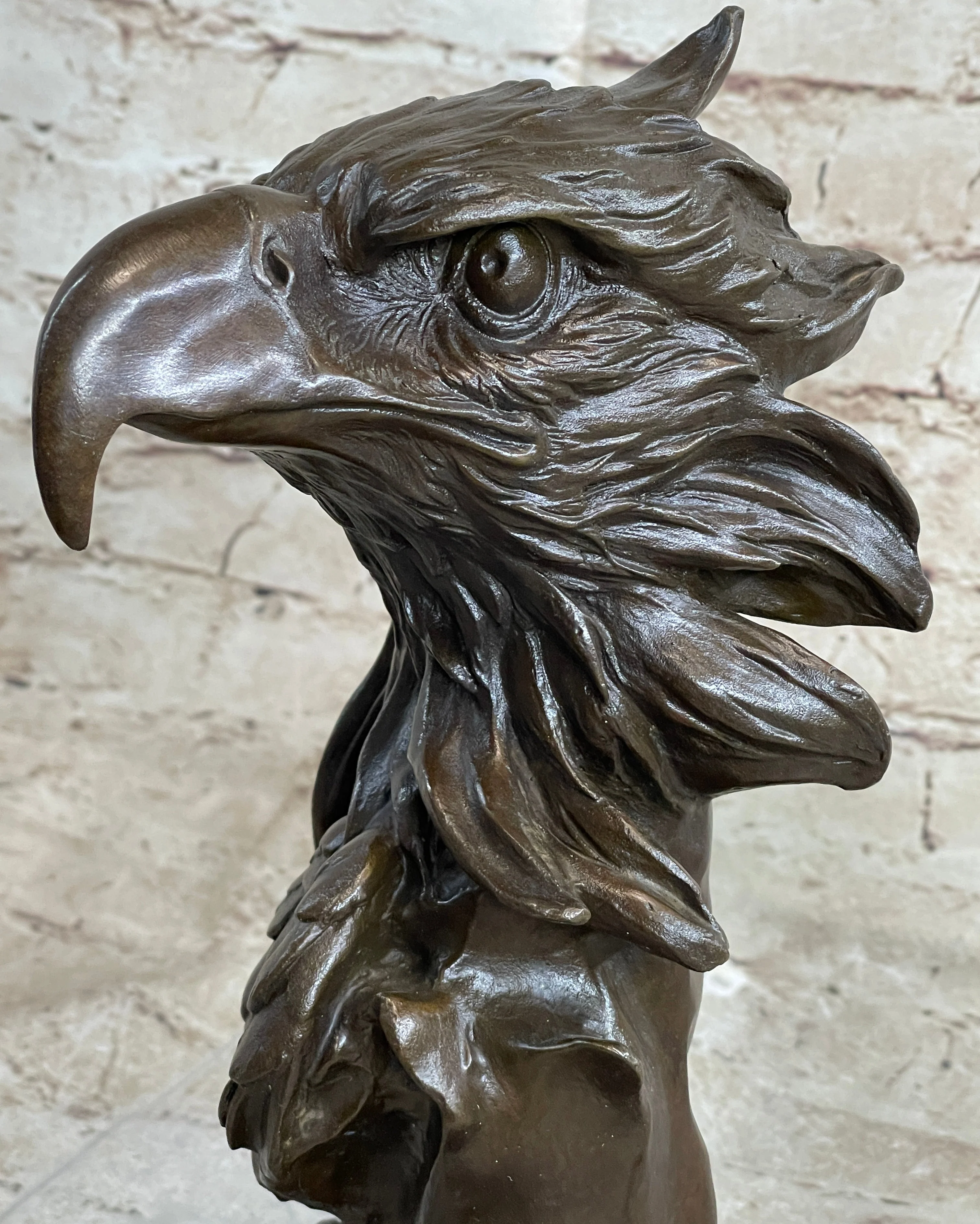 Signed Original Milo American Eagle On A Tree Branch Marble Bronze Sculpture Art - Image 8