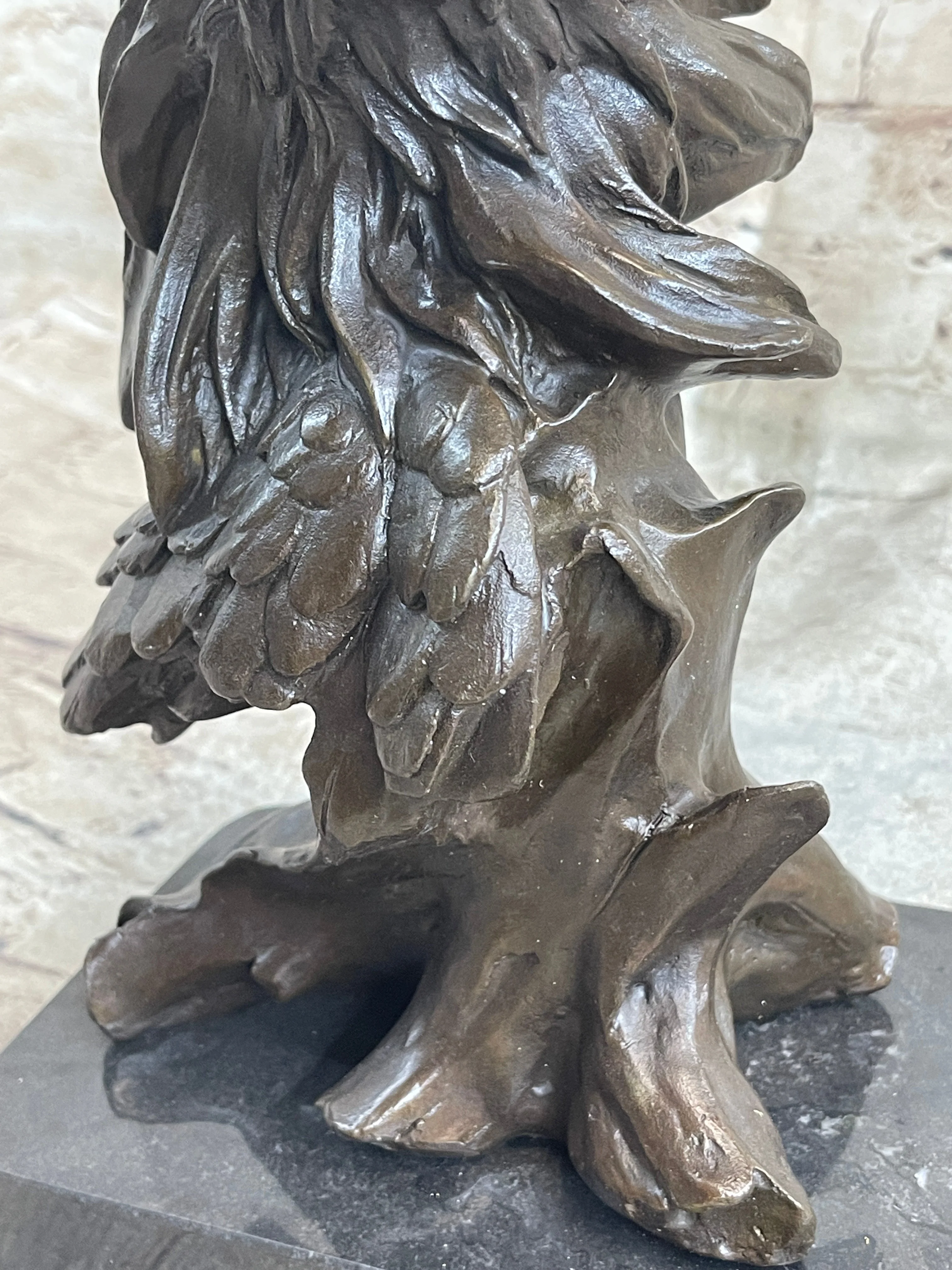 Signed Original Milo American Eagle On A Tree Branch Marble Bronze Sculpture Art - Image 9