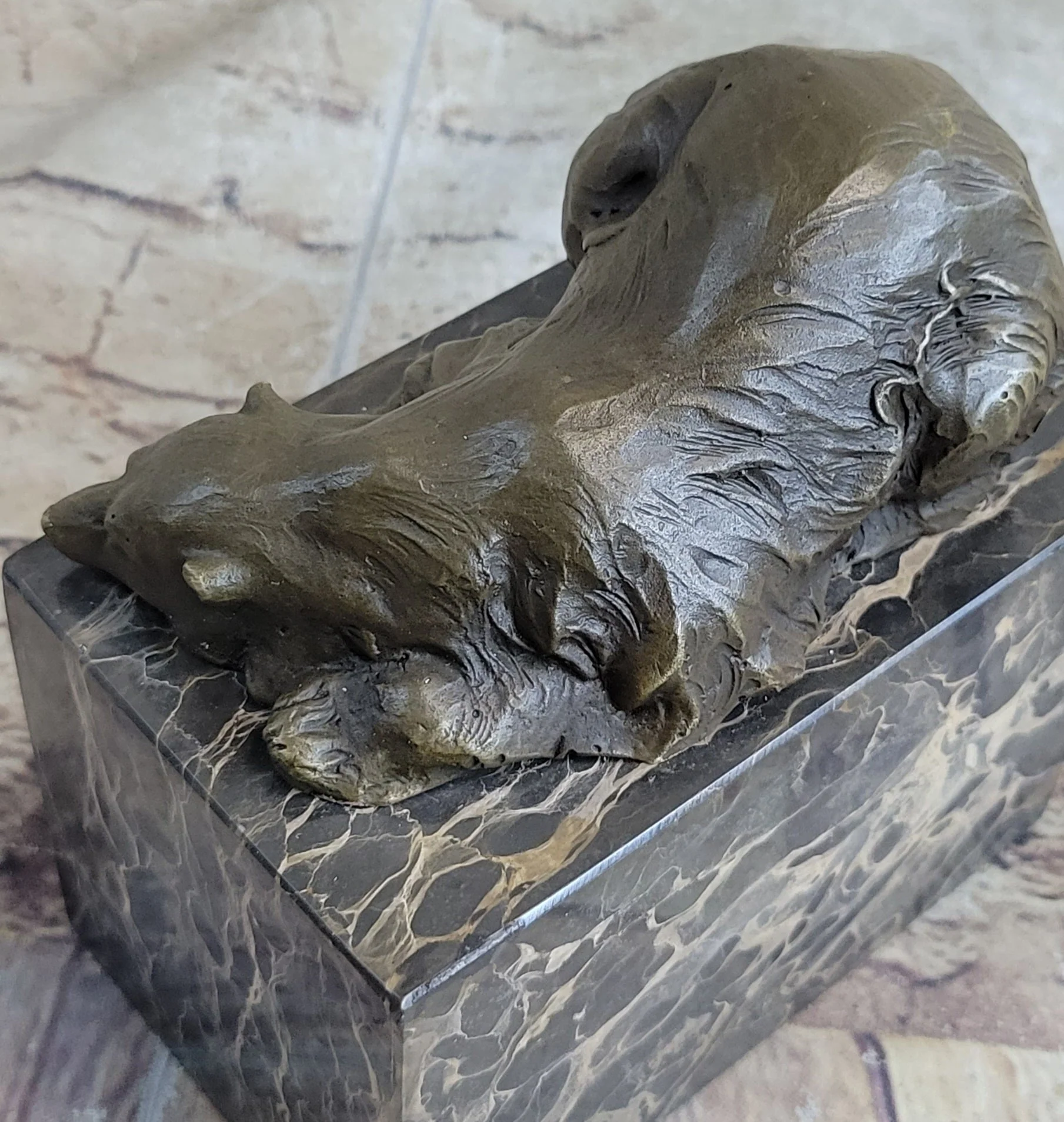 Signed Original Milo Polar Bear Bronze Sculpture Marble Base Figurine Figure Art - Image 8