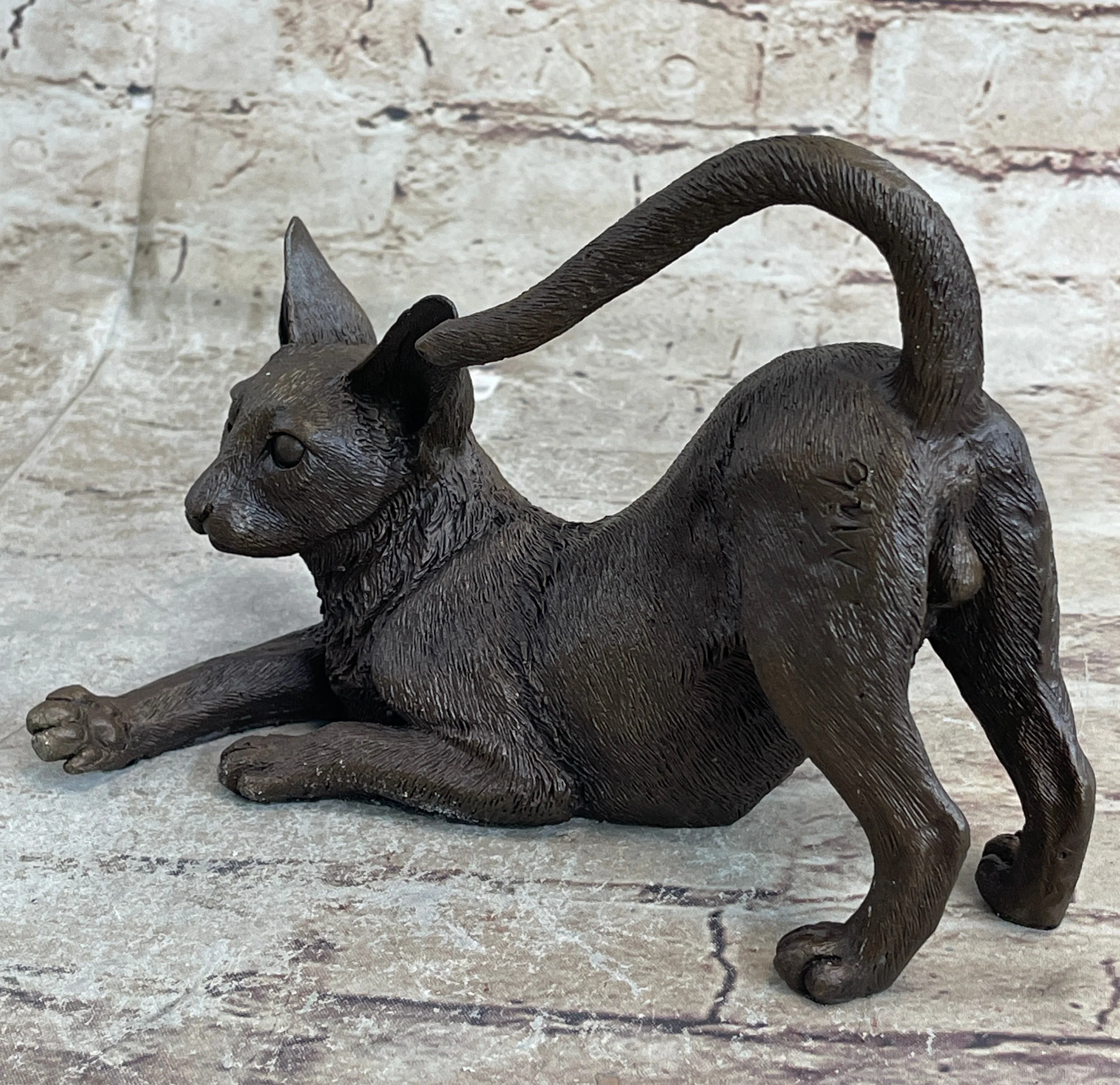 Signed Original Siamese cat Bronze Sculpture Figurine Figure Home Decor Hot CAST - Image 4