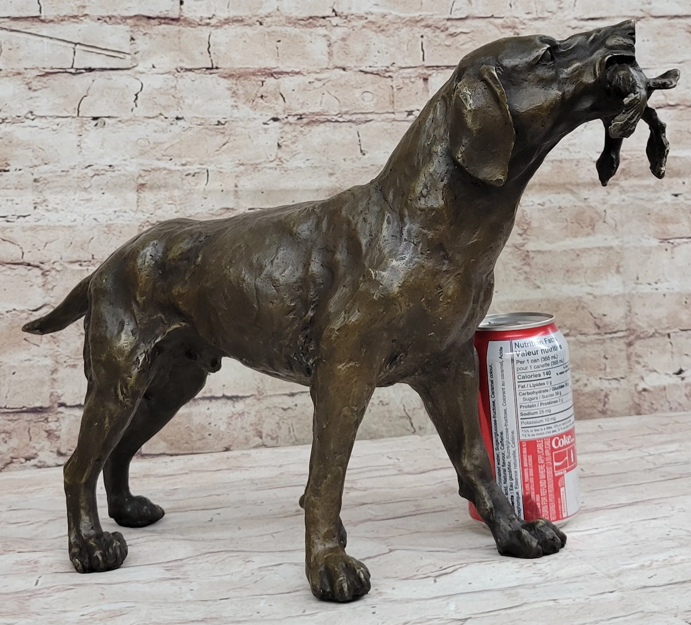 Signed Truffot Hunting Dog With Dead Bird Bronze Art Deco Sculpture Home Decor - Image 2