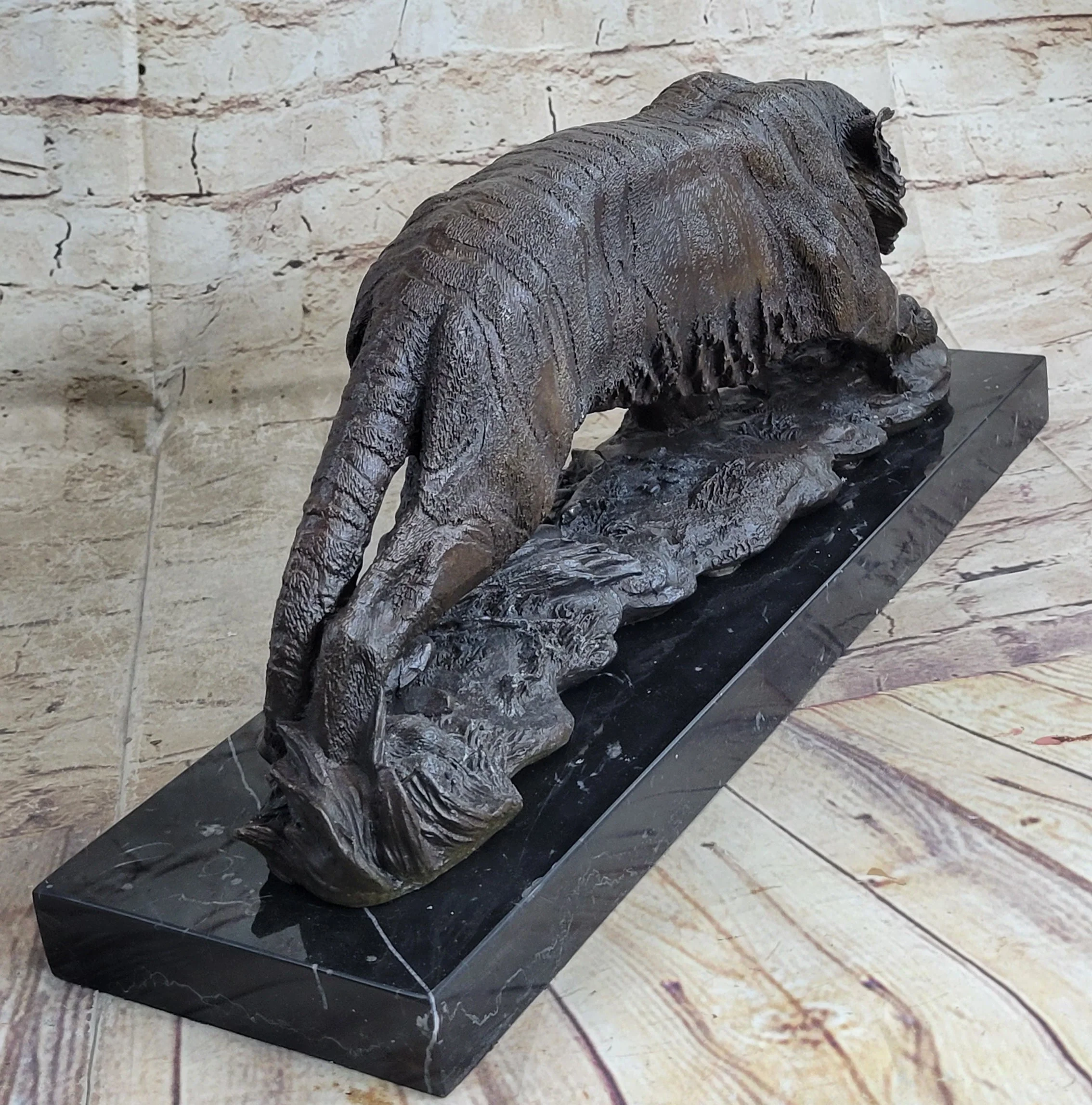 Signed Vienna Bronze Marble Leopard Panther Cat Statue Sculpture Figurine - Image 4