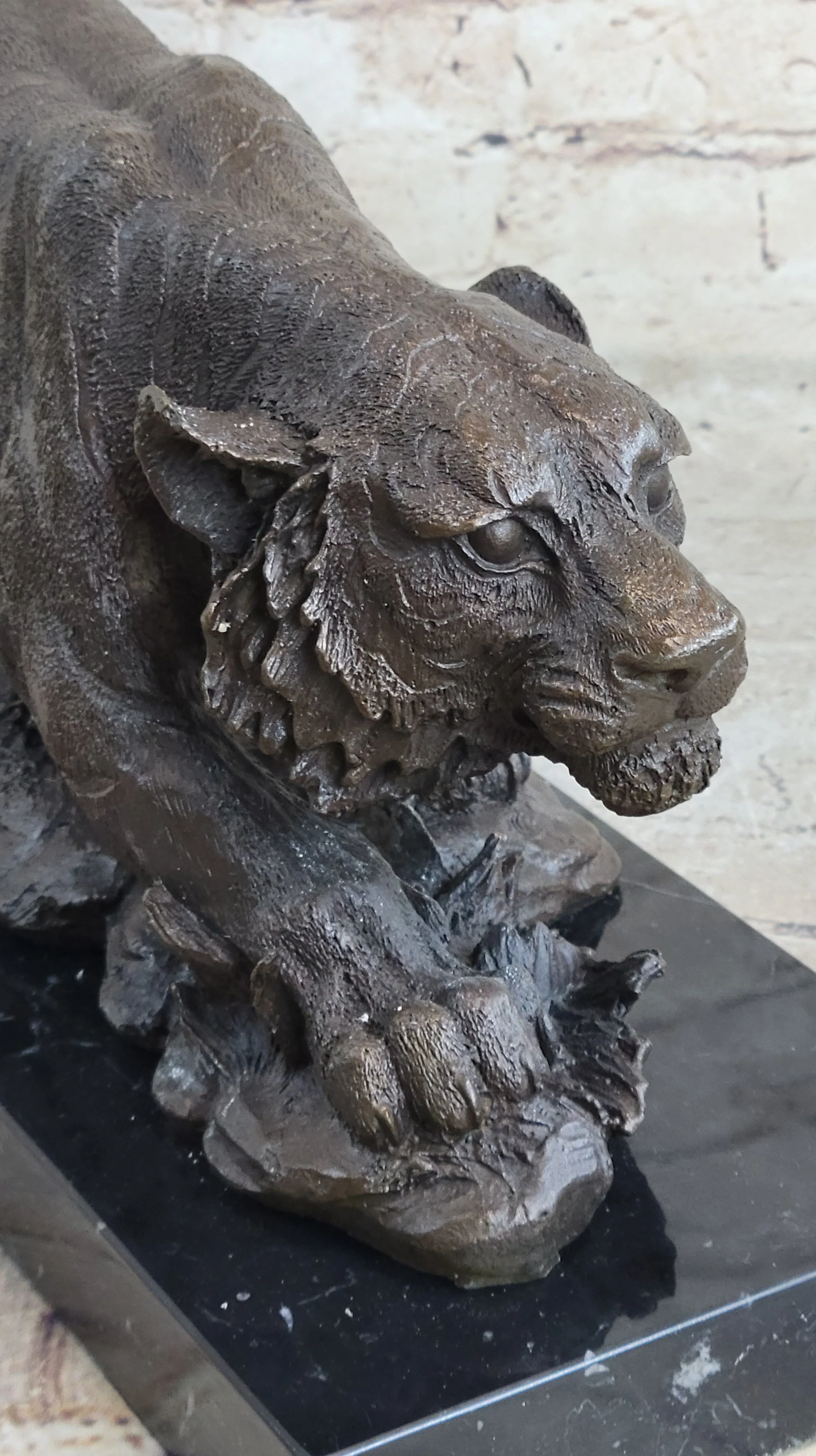 Signed Vienna Bronze Marble Leopard Panther Cat Statue Sculpture Figurine - Image 7