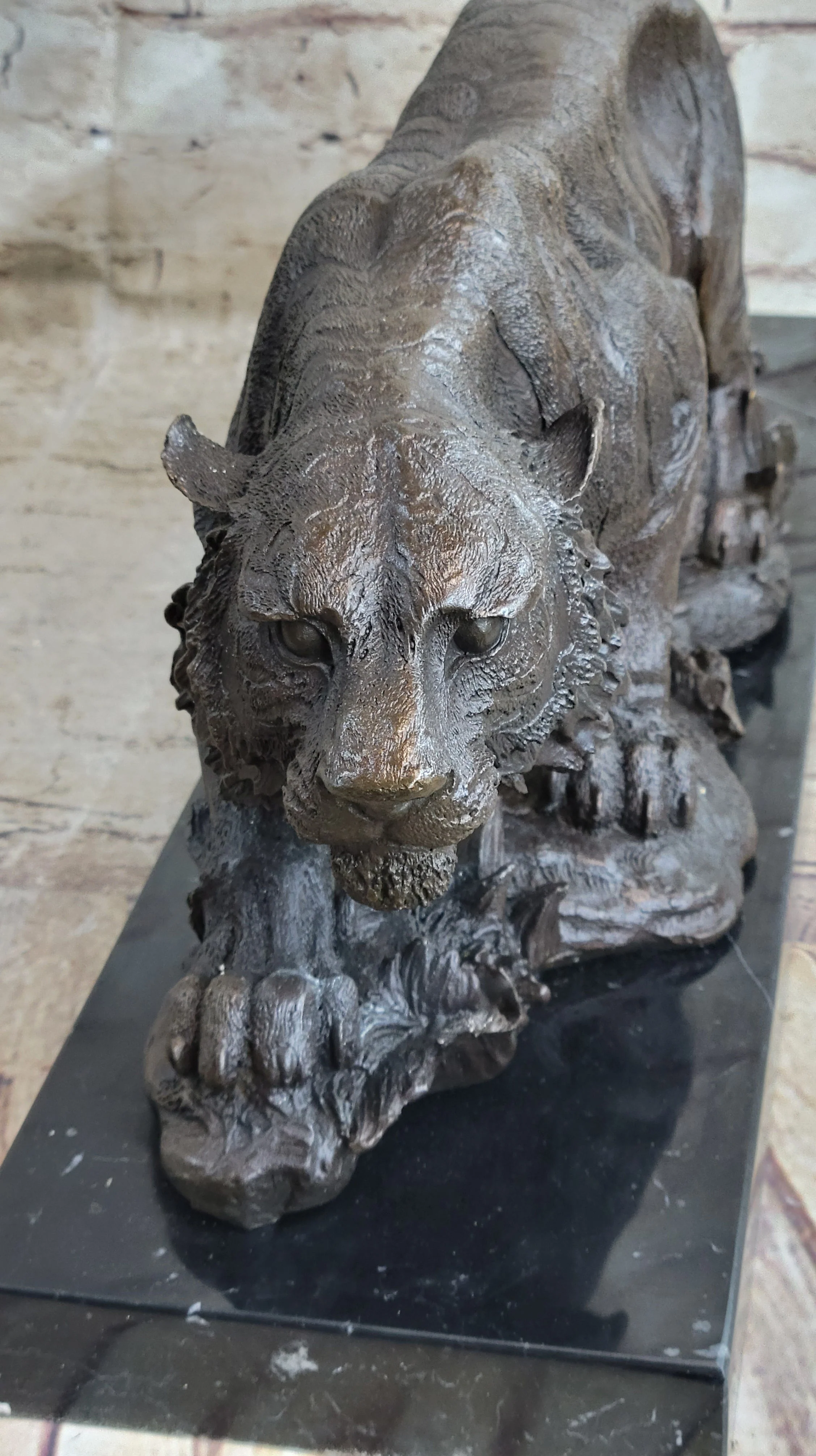 Signed Vienna Bronze Marble Leopard Panther Cat Statue Sculpture Figurine - Image 8