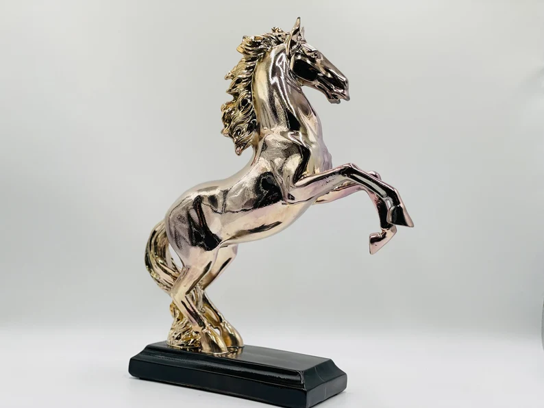 Silver & Lilac Horse Statue - Image 2