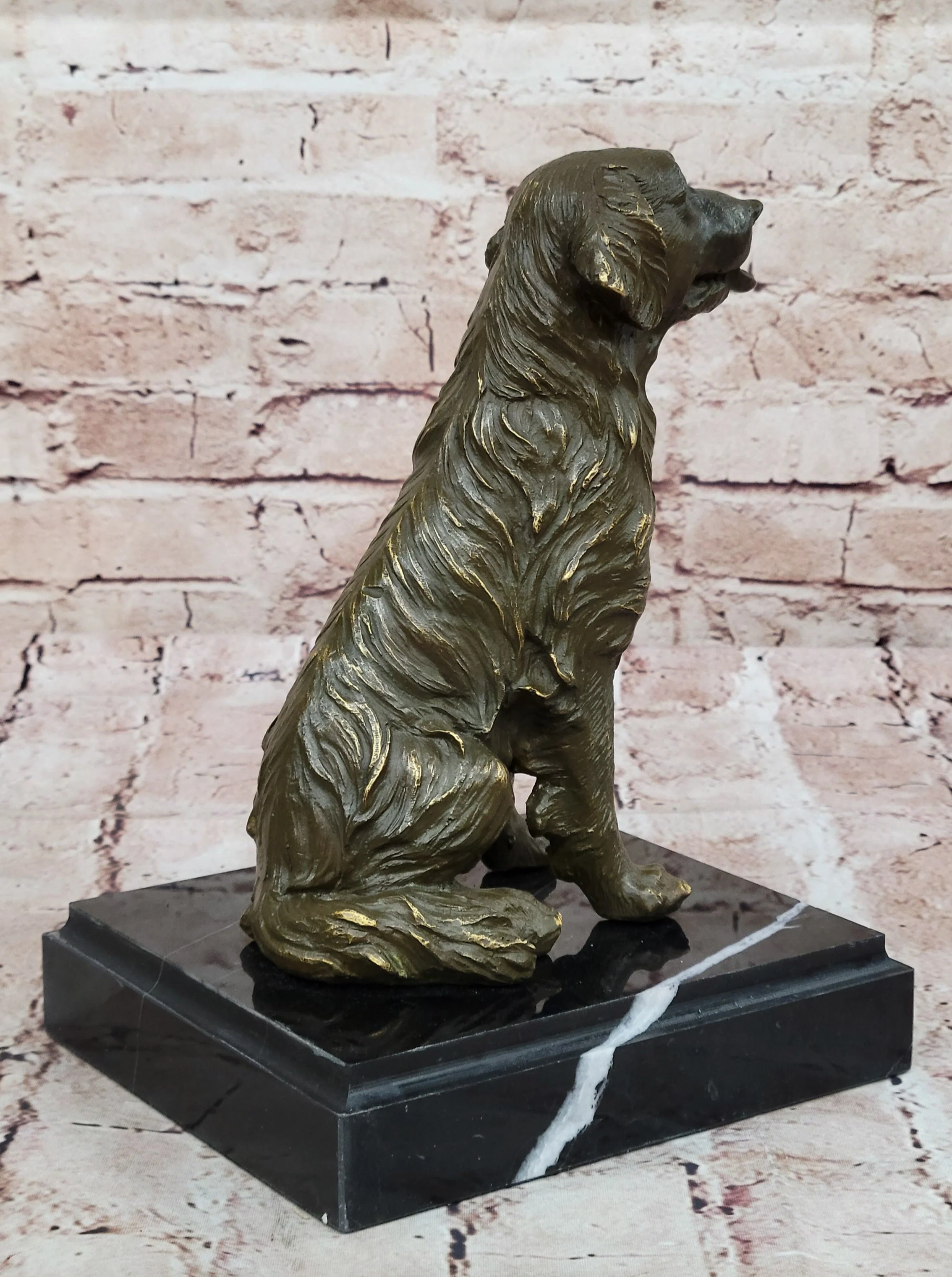 Sitting Retriever Bronze Sculpture - Golden Retriever Labrador Dog Art - Image 5