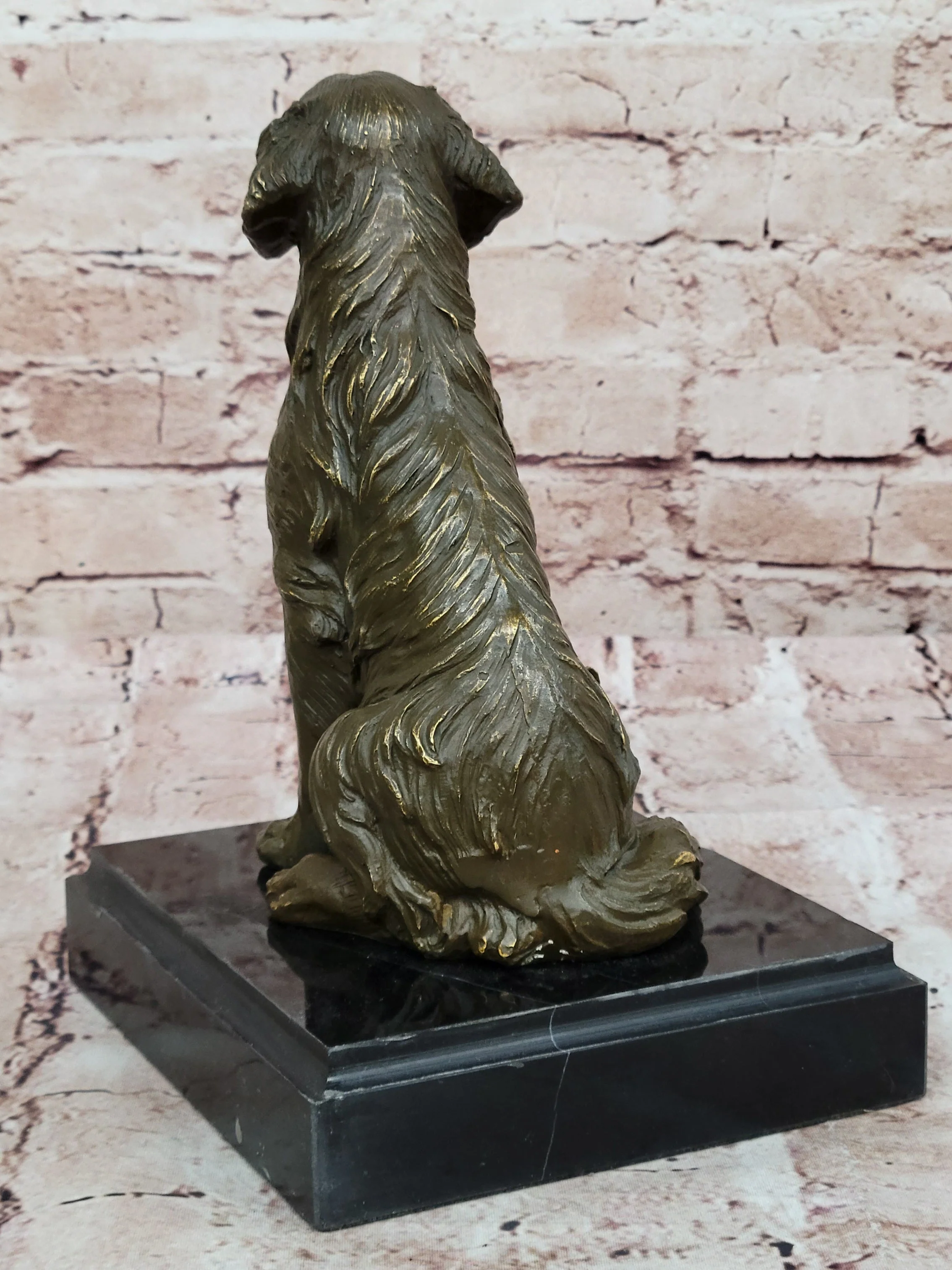 Sitting Retriever Bronze Sculpture - Golden Retriever Labrador Dog Art - Image 6