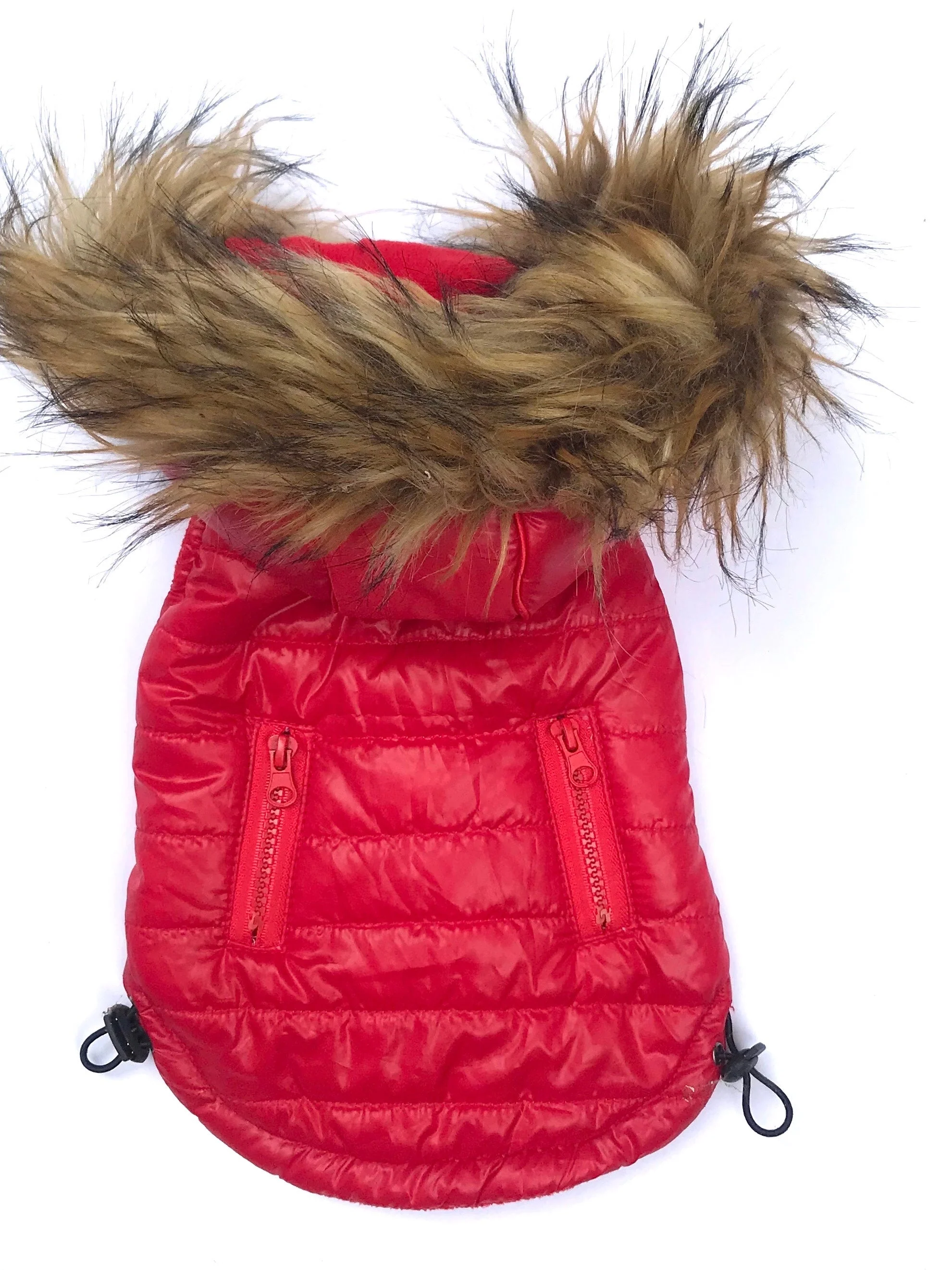 Ski Bunny Puffer with detachable hood, Shiny Red - Image 2