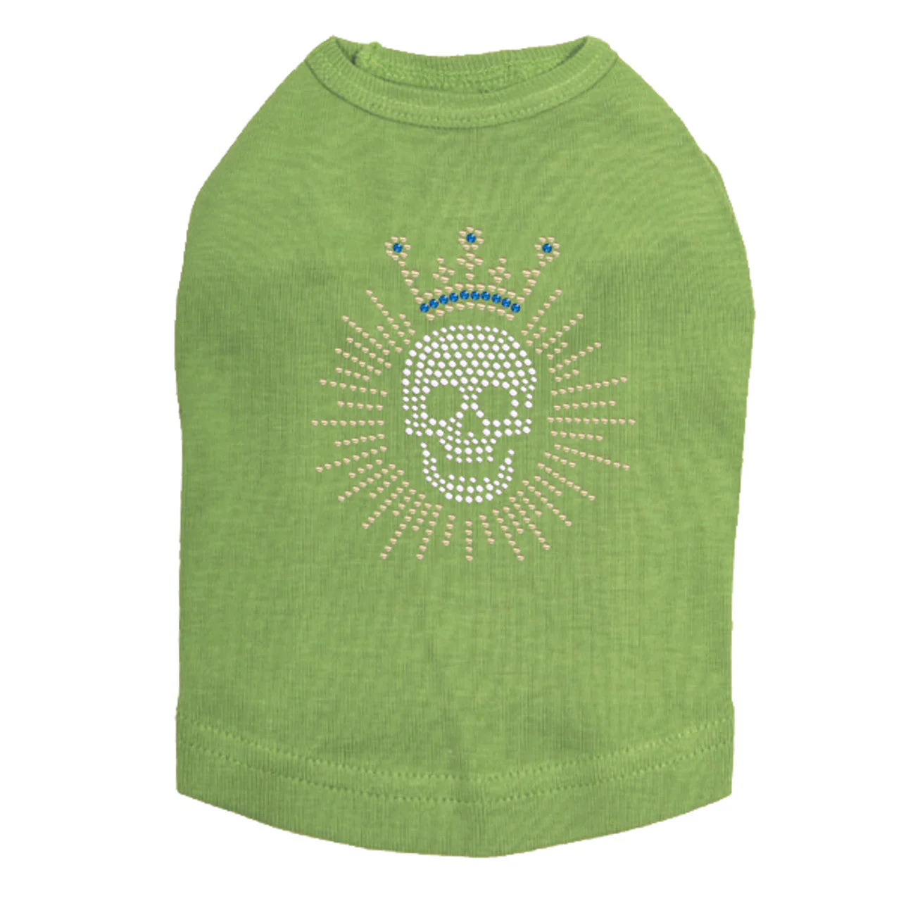 Skull with Austrian crystal Crown - Dog Tank - Image 15