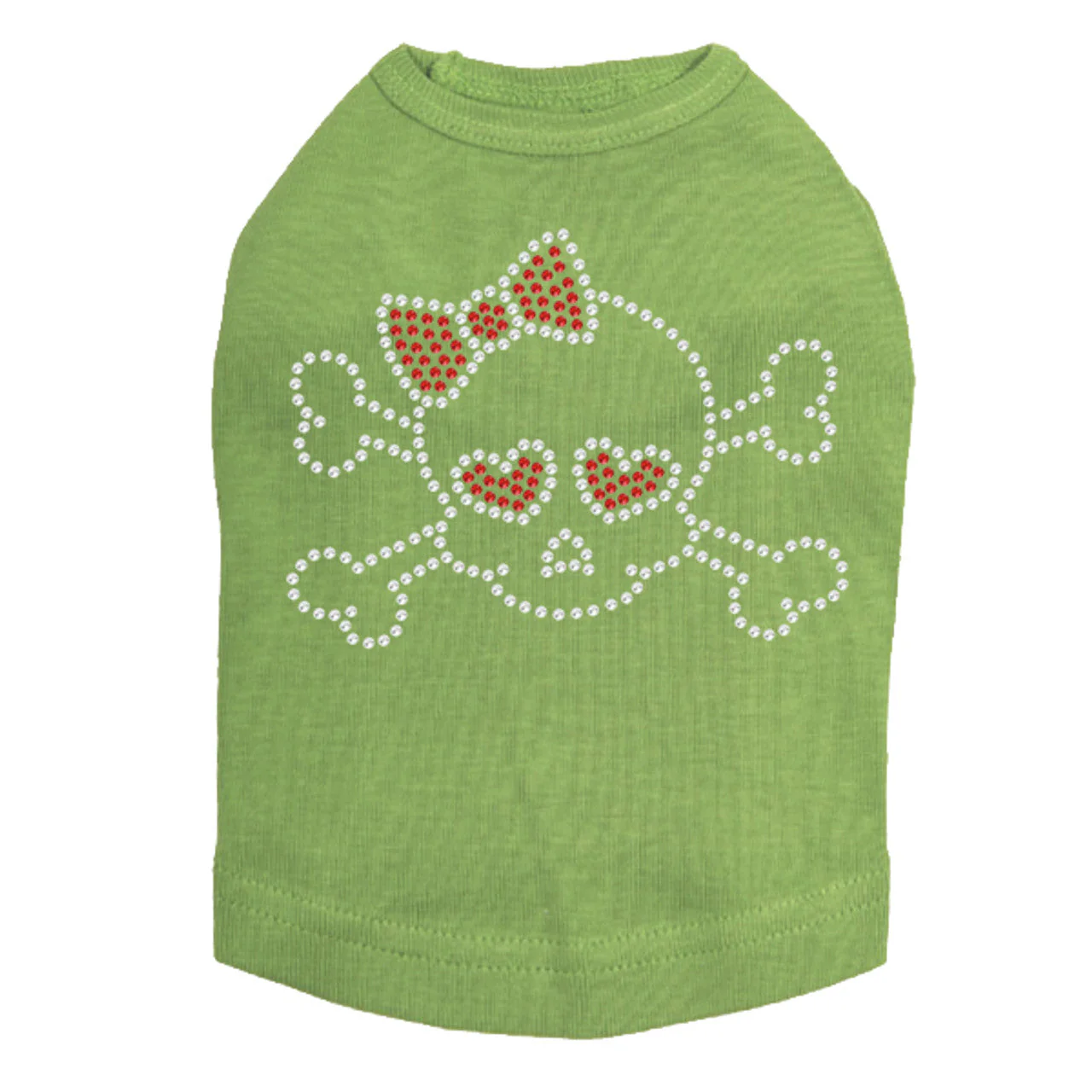 Skull with Red Bow - Dog Tank - Image 14