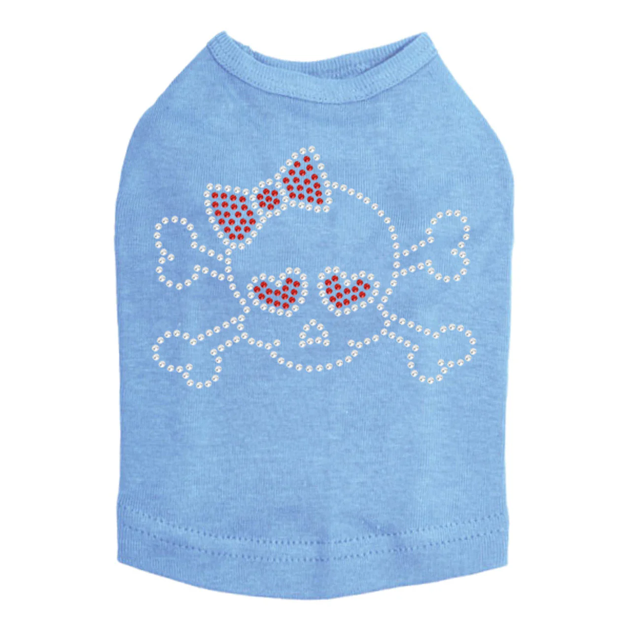 Skull with Red Bow - Dog Tank - Image 2
