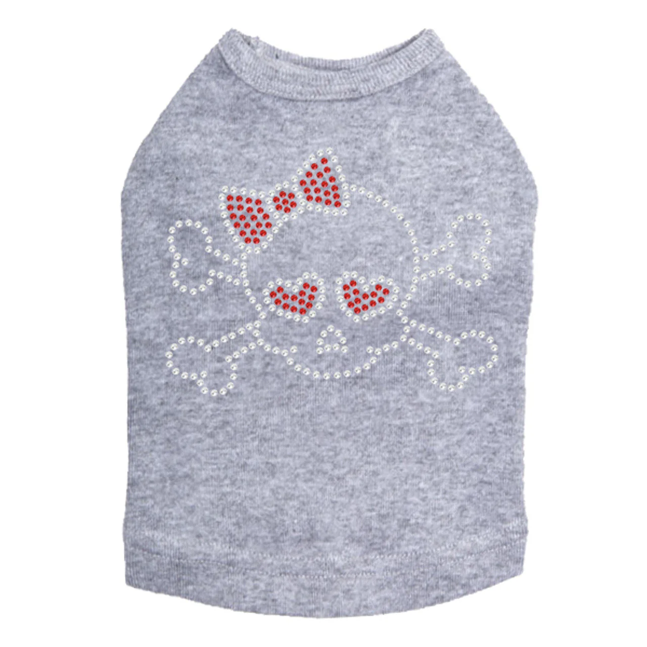 Skull with Red Bow - Dog Tank - Image 4