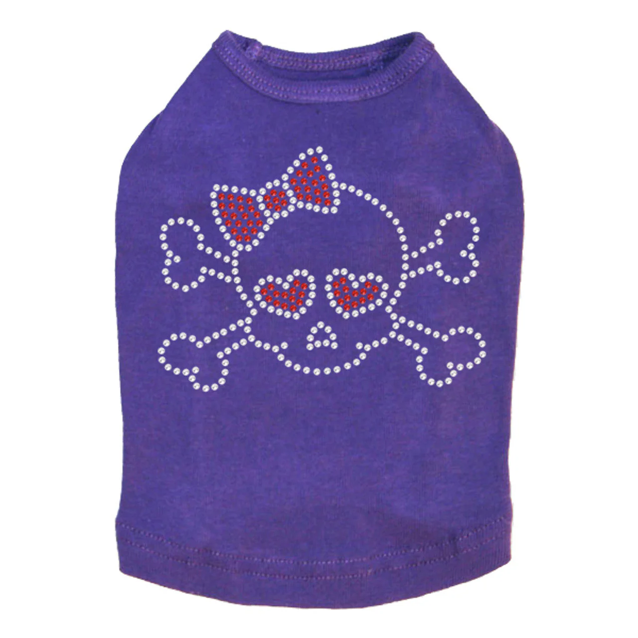 Skull with Red Bow - Dog Tank - Image 8