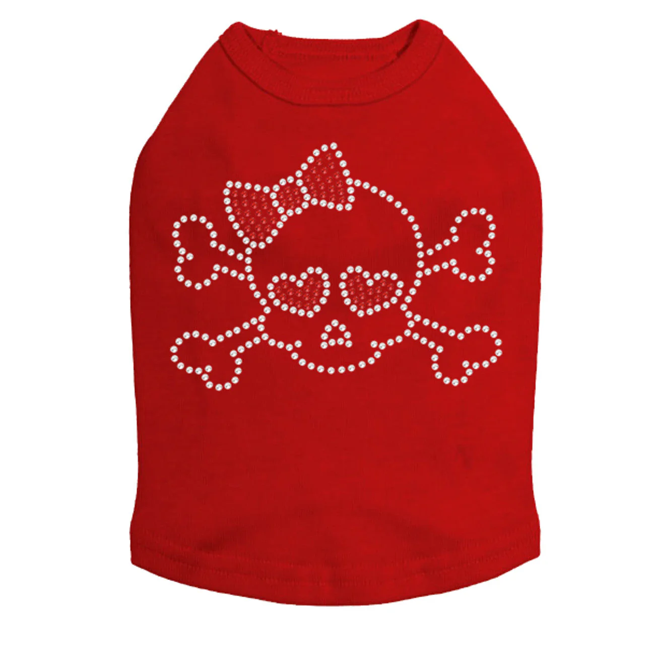 Skull with Red Bow - Dog Tank - Image 9