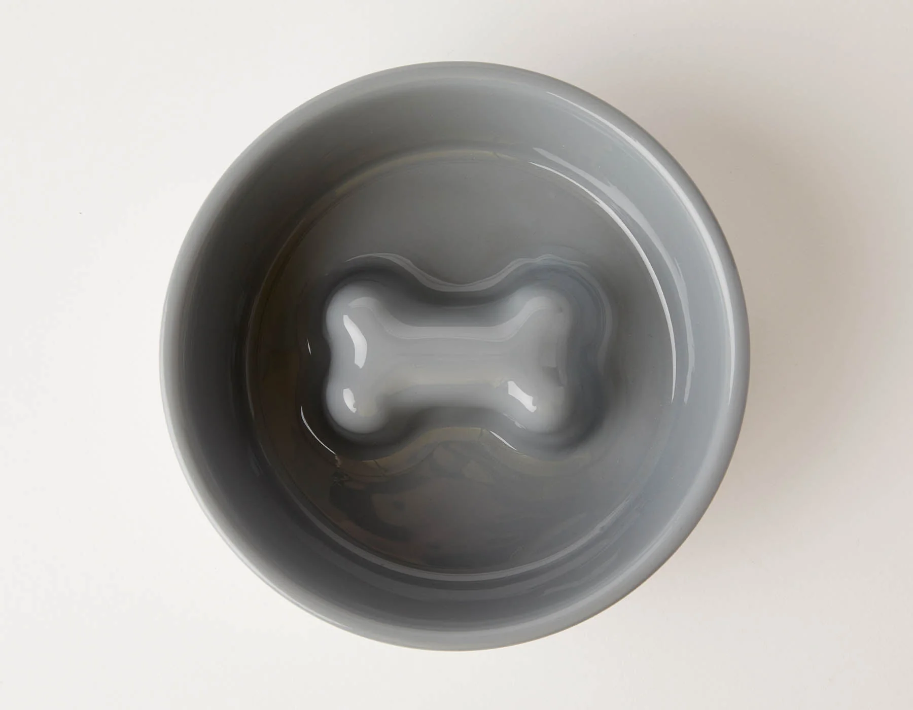 Jax & Bones Slow Feeder Dog Bowl Grey - Anti Slip Stainless Steel Bowls