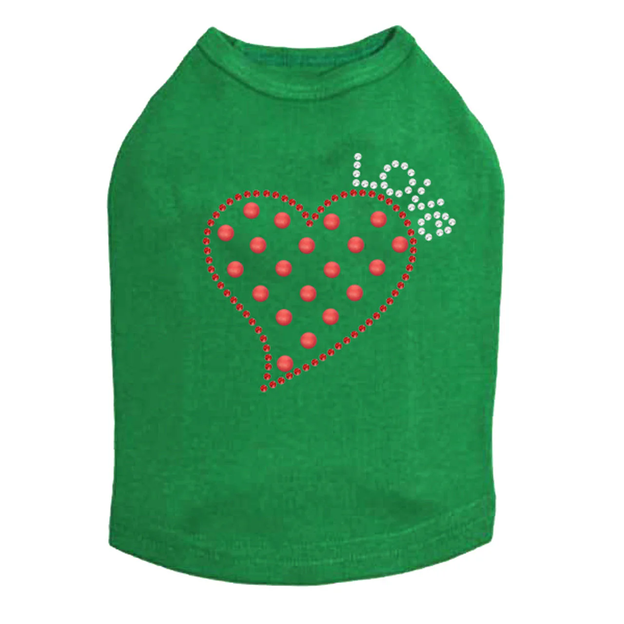 Small Love Polka Dot Heart - Dog Tank - Image 3