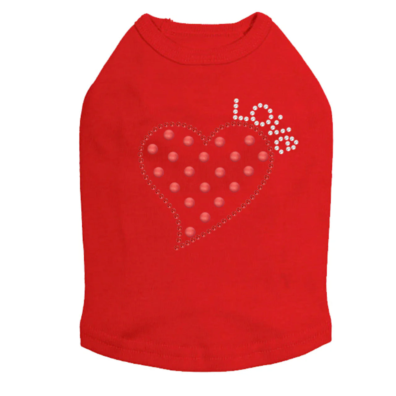 Small Love Polka Dot Heart - Dog Tank - Image 7