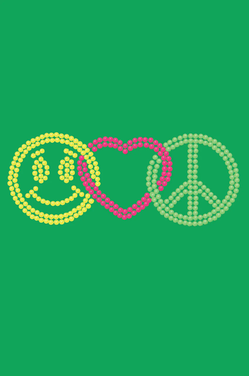 Smiley Face, Love, Peace - Bandanna - Image 3