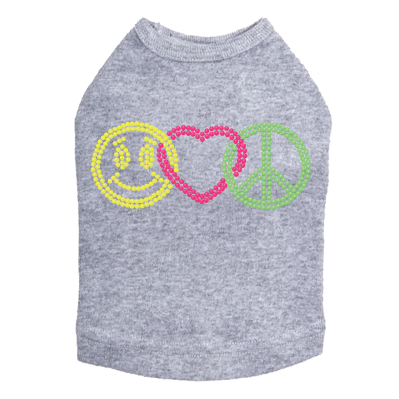 Smiley Face, Love, Peace - Dog Tank - Image 12
